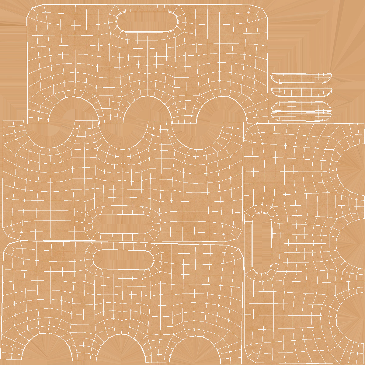 3D model Kraft Paper Holder for Three Beverage Plastic Cups