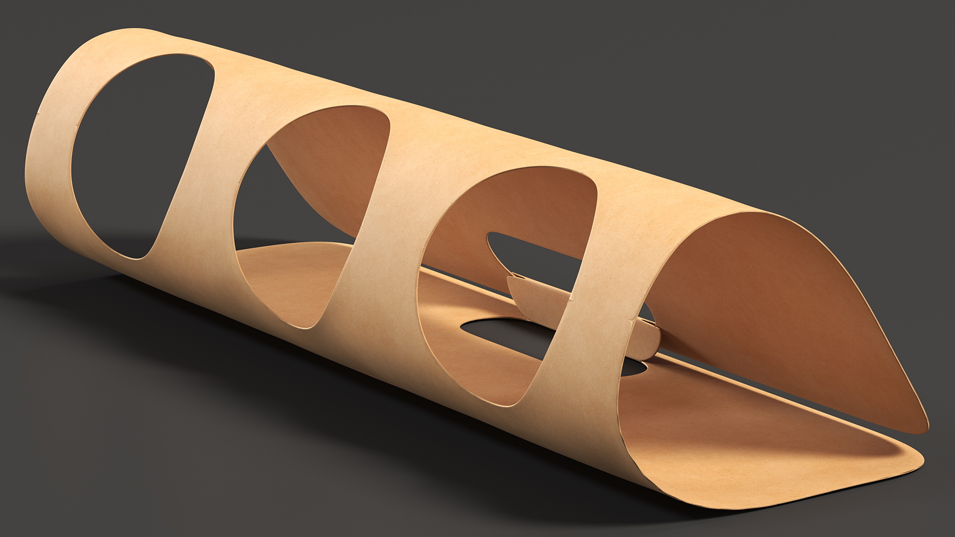 3D model Kraft Paper Holder for Three Beverage Plastic Cups