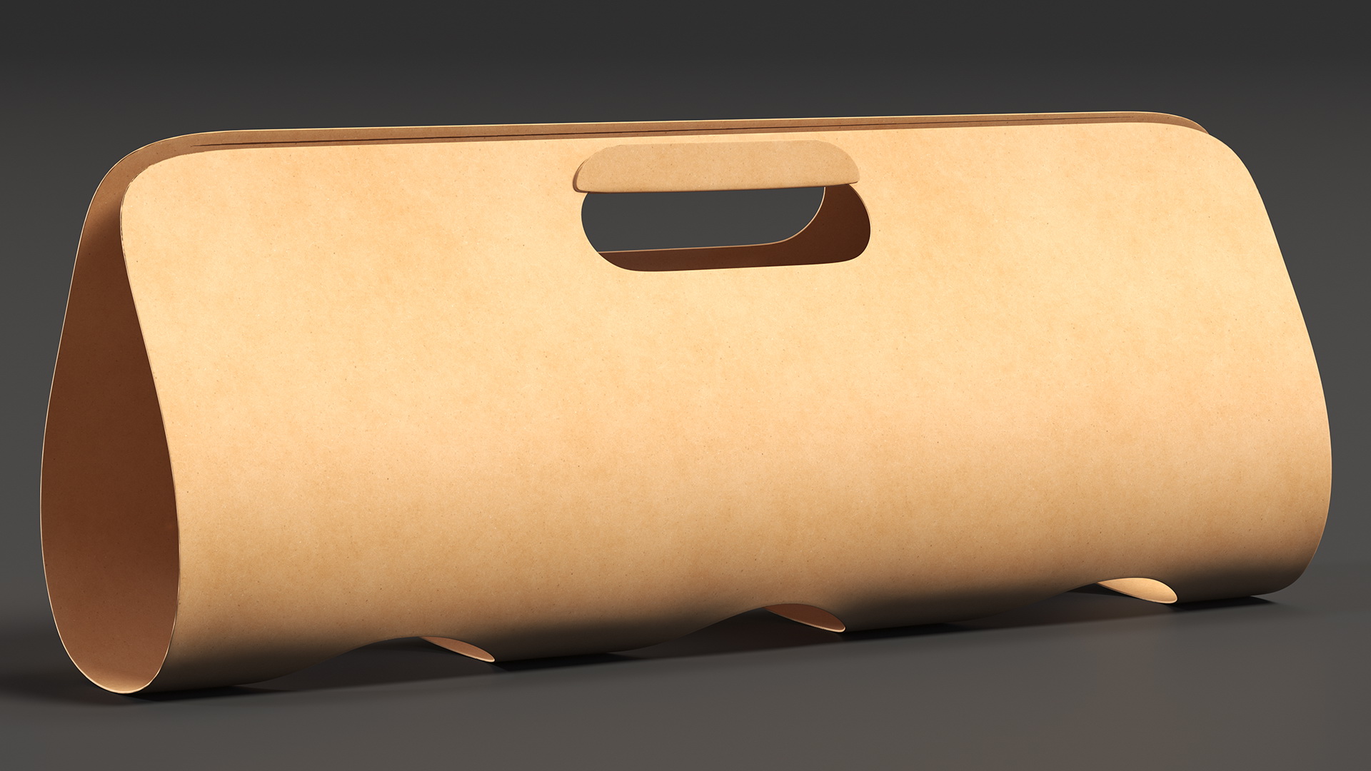 3D model Kraft Paper Holder for Three Beverage Plastic Cups