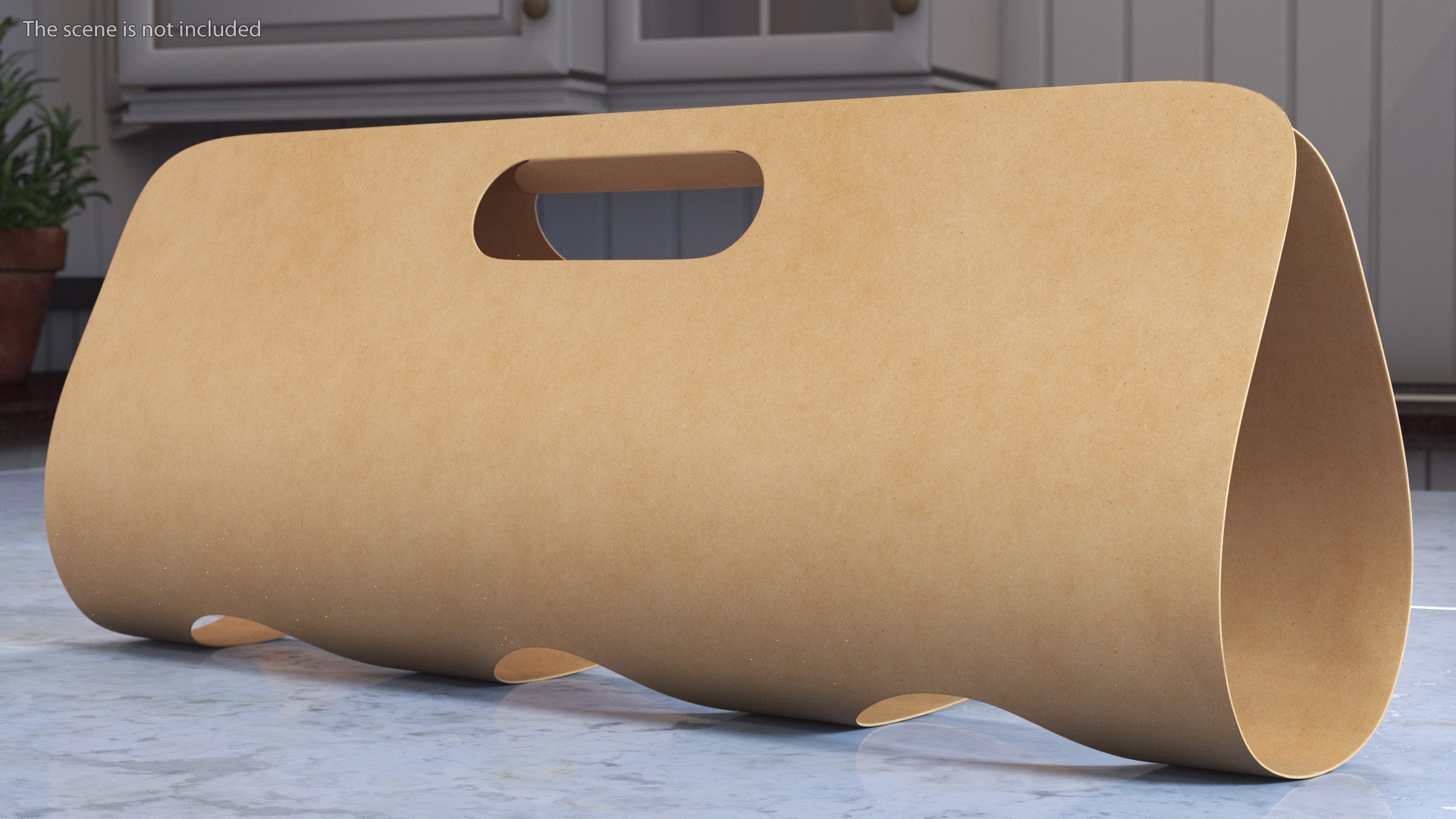 3D model Kraft Paper Holder for Three Beverage Plastic Cups