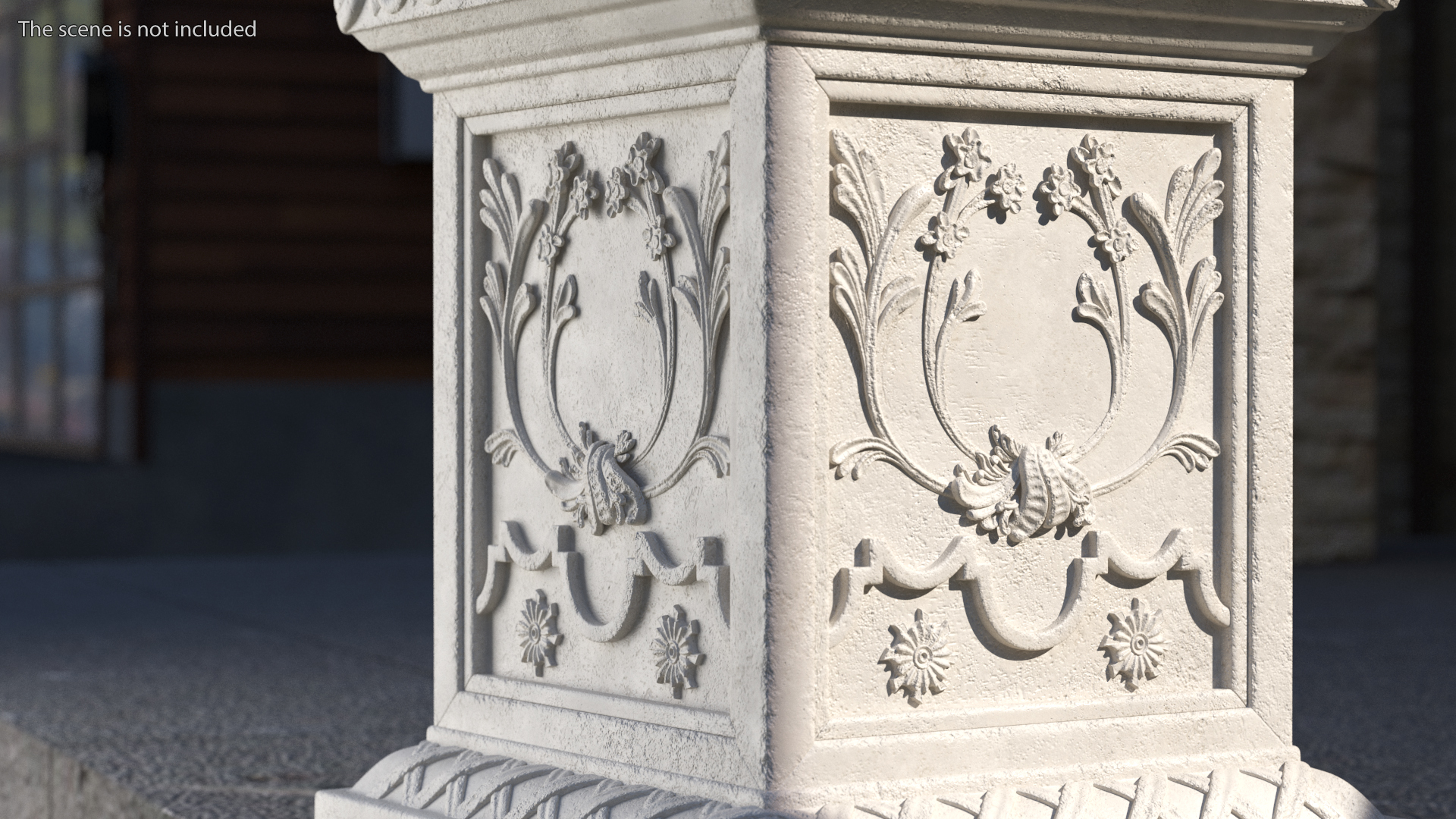 Planter Box With Moss Garden h55 3D