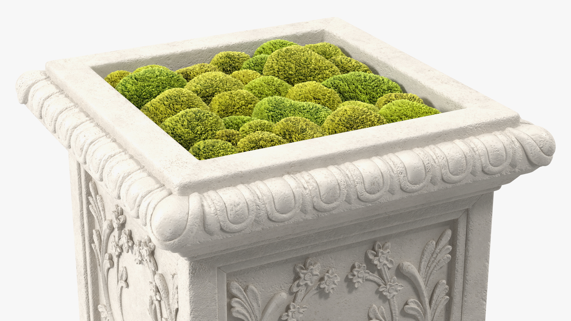 Planter Box With Moss Garden h55 3D
