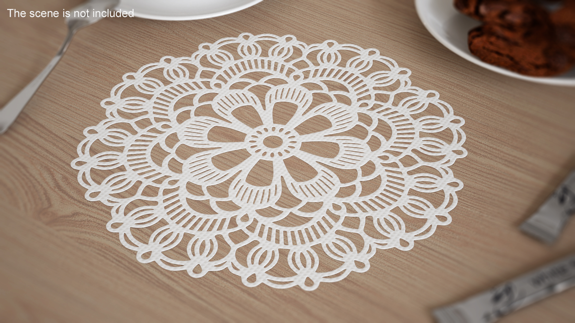 Decorative Lace Paper Doilie White 3D model