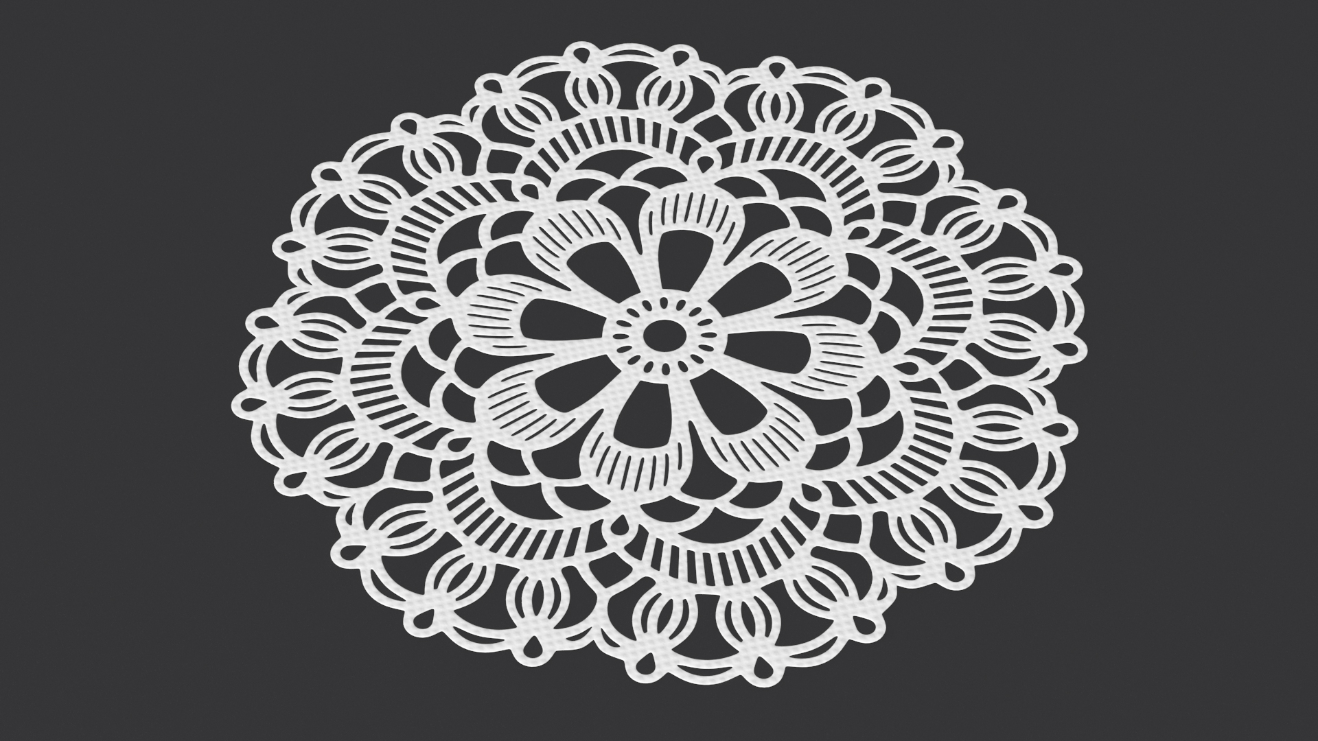 Decorative Lace Paper Doilie White 3D model