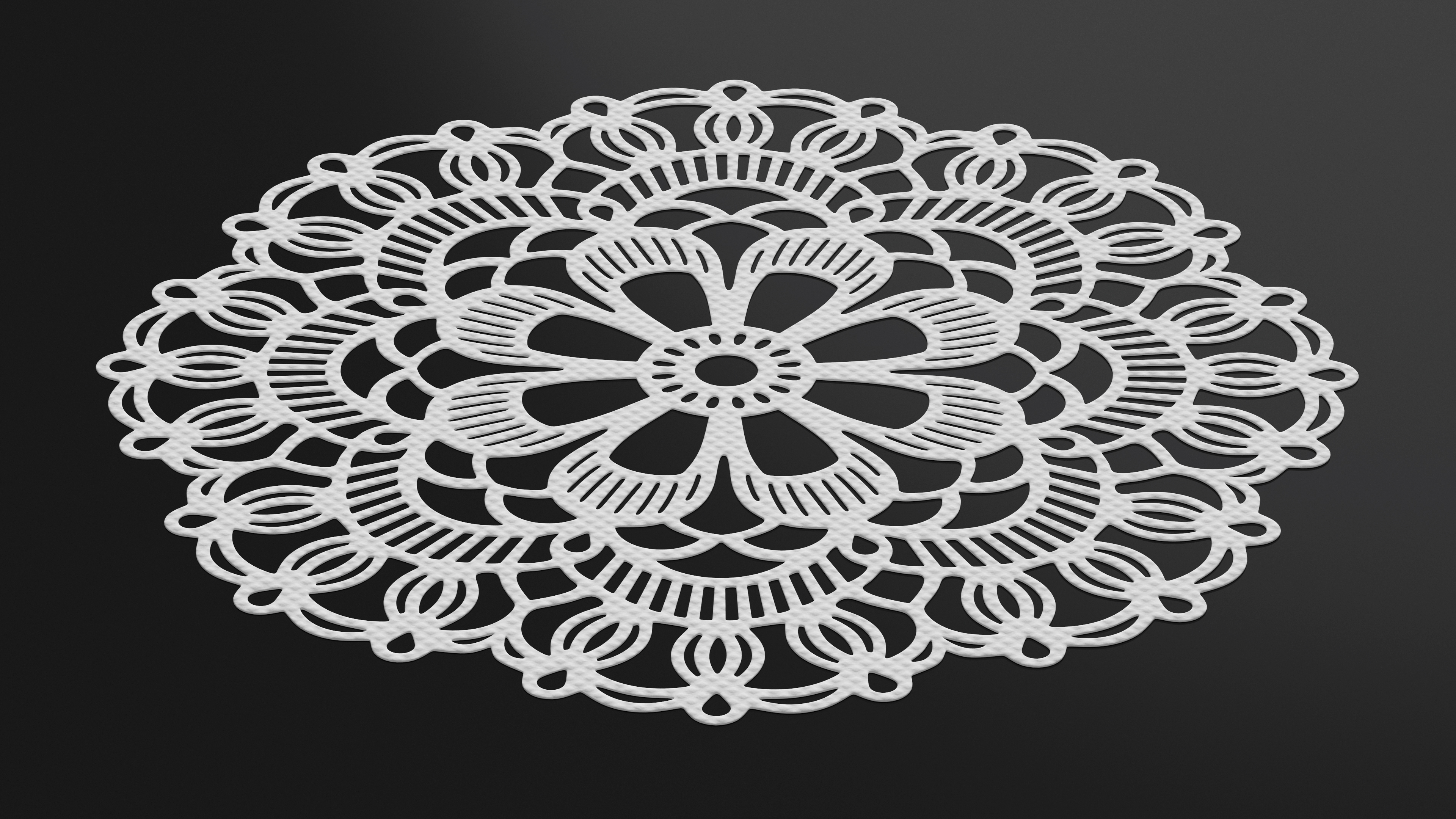 Decorative Lace Paper Doilie White 3D model