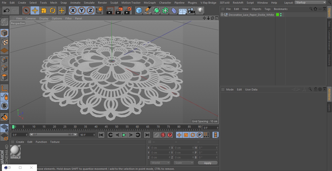 Decorative Lace Paper Doilie White 3D model