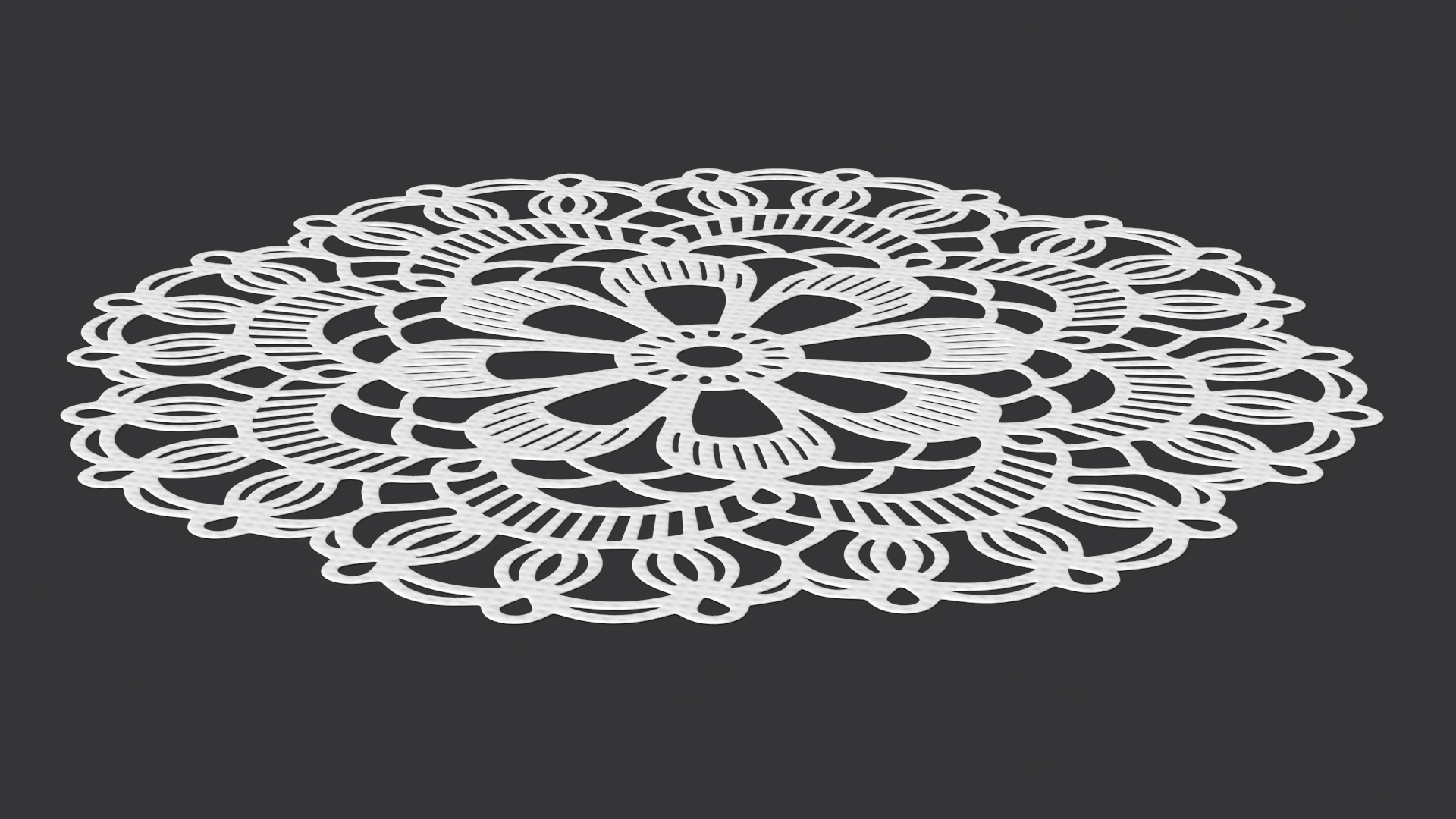 Decorative Lace Paper Doilie White 3D model