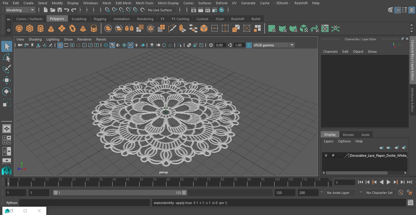 Decorative Lace Paper Doilie White 3D model