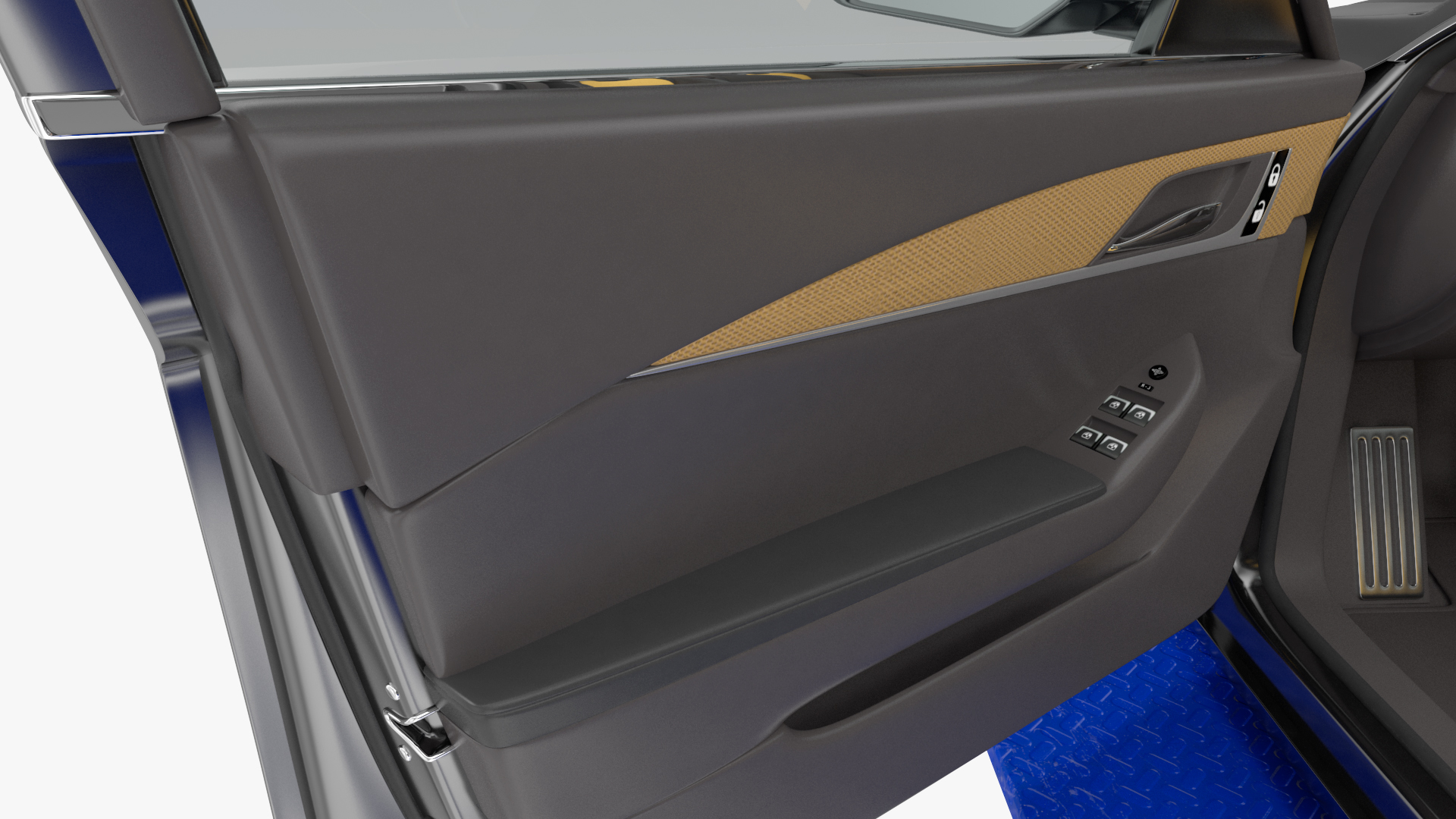 3D model Automotive Scissor Lift and Sedan Rigged