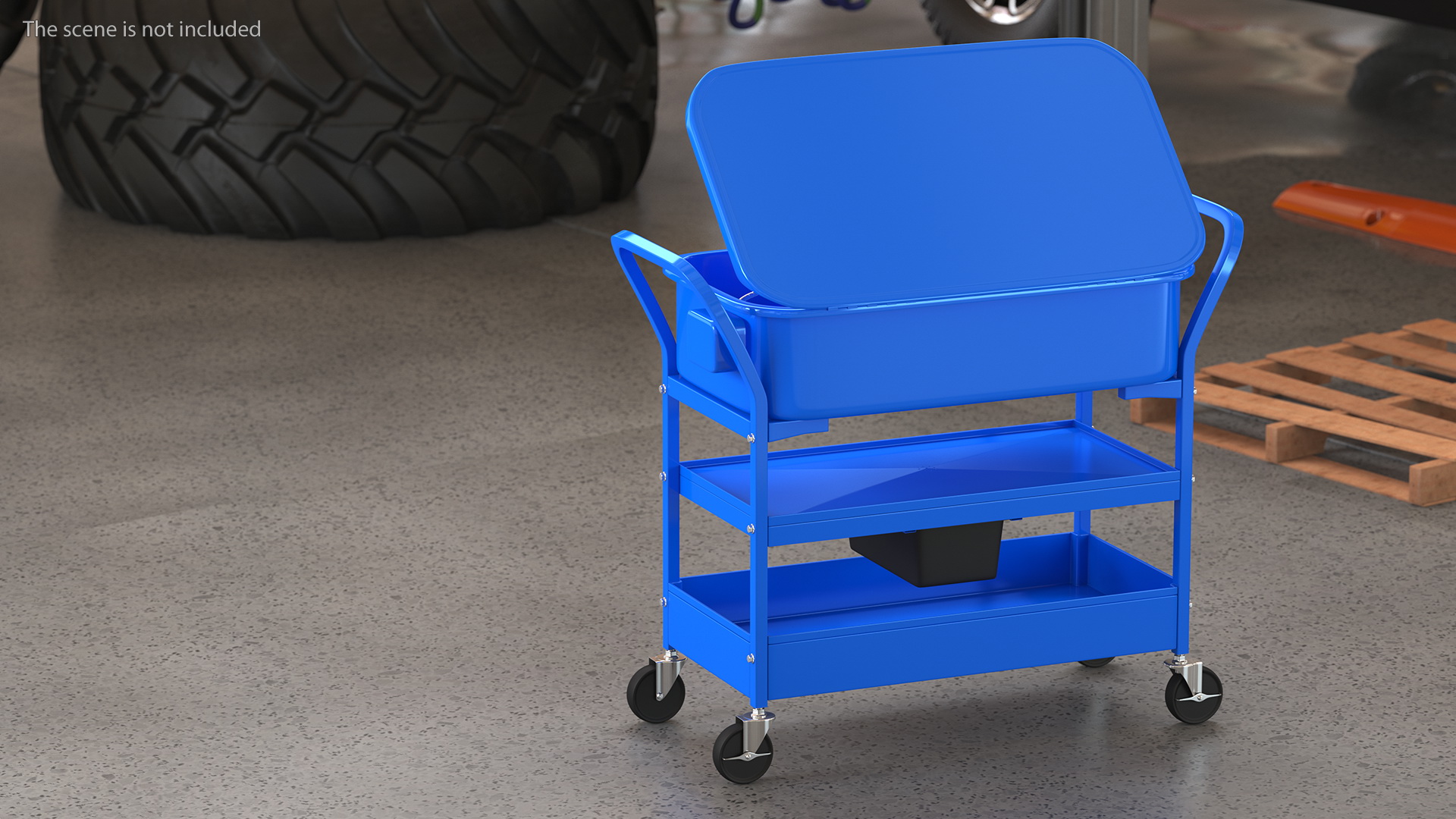 Mobile Parts Washer Cart 3D model