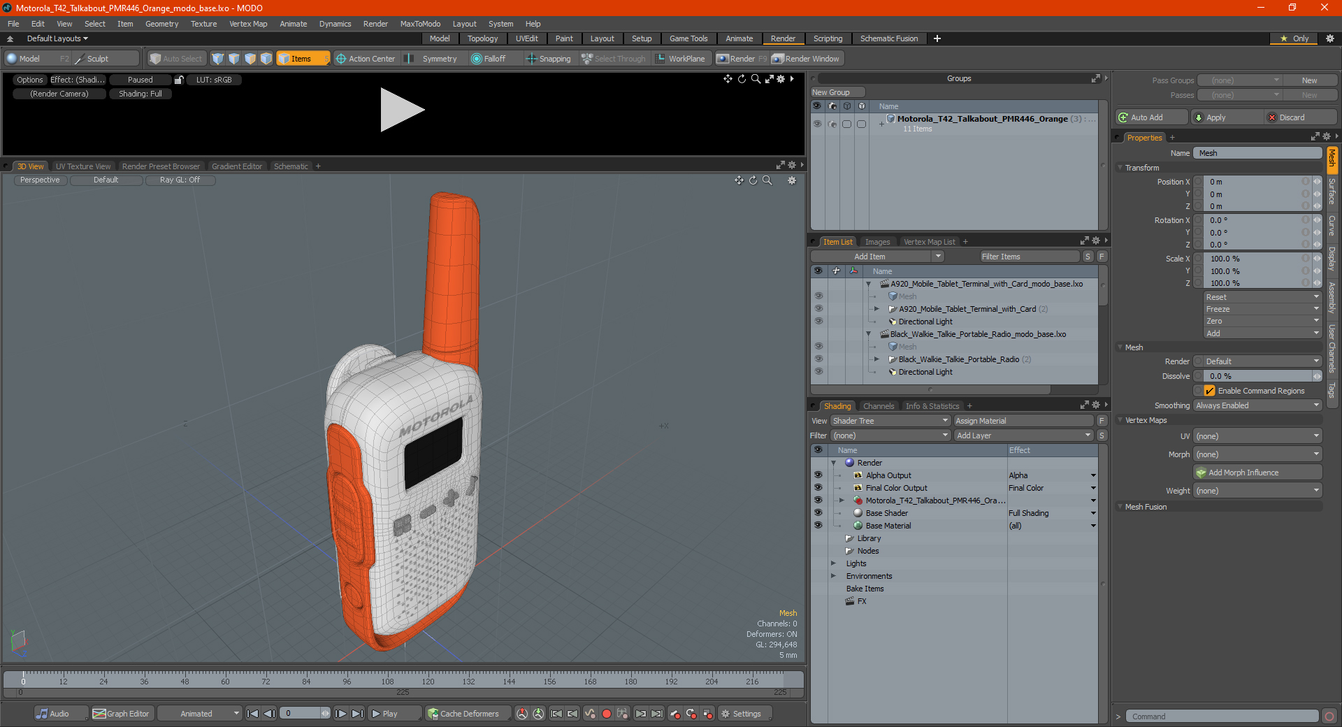 3D Motorola T42 Talkabout PMR446 Orange