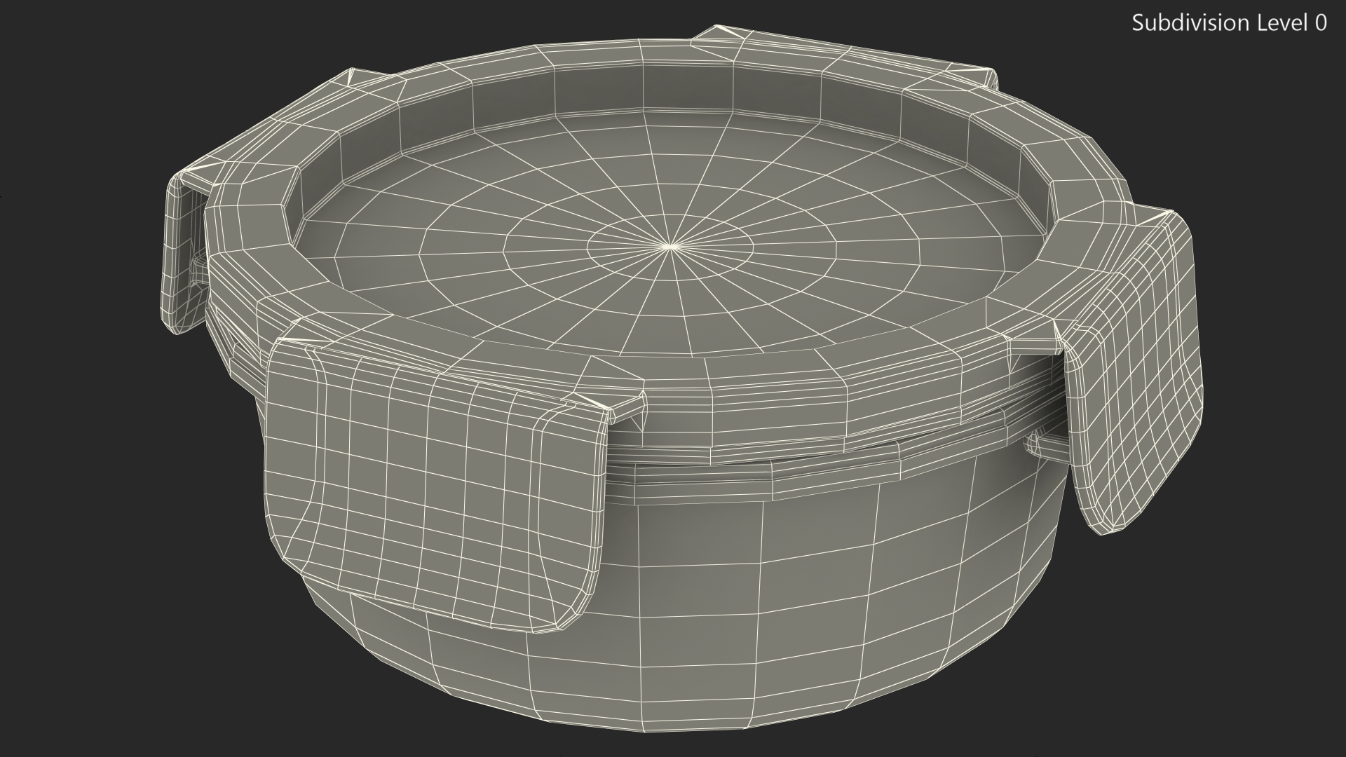 3D model Round Glass Clip Lock Storage Container 400ml