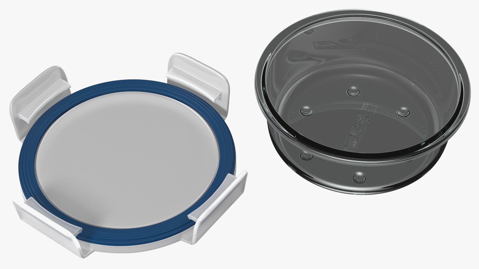 3D model Round Glass Clip Lock Storage Container 400ml