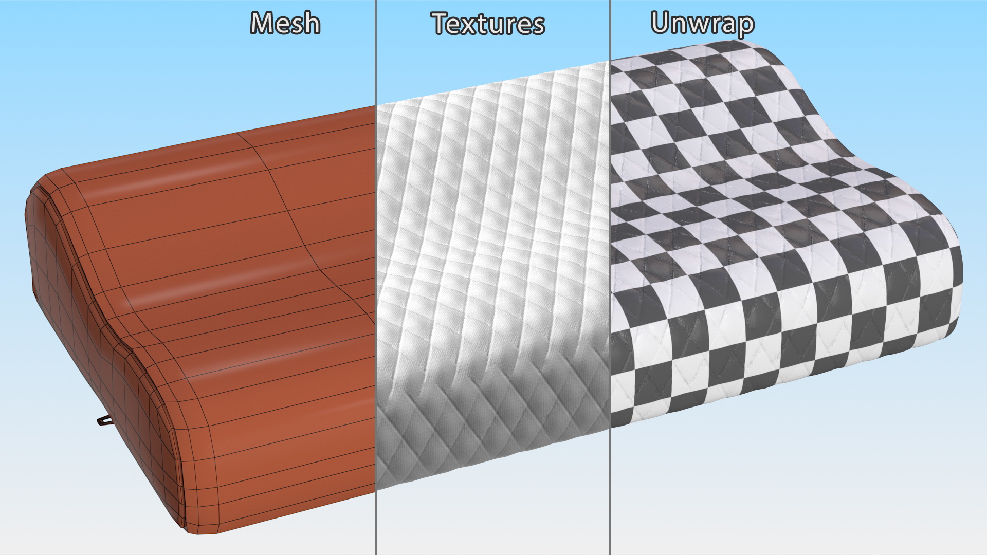 Contoured Orthopedic Memory Pillow 3D model