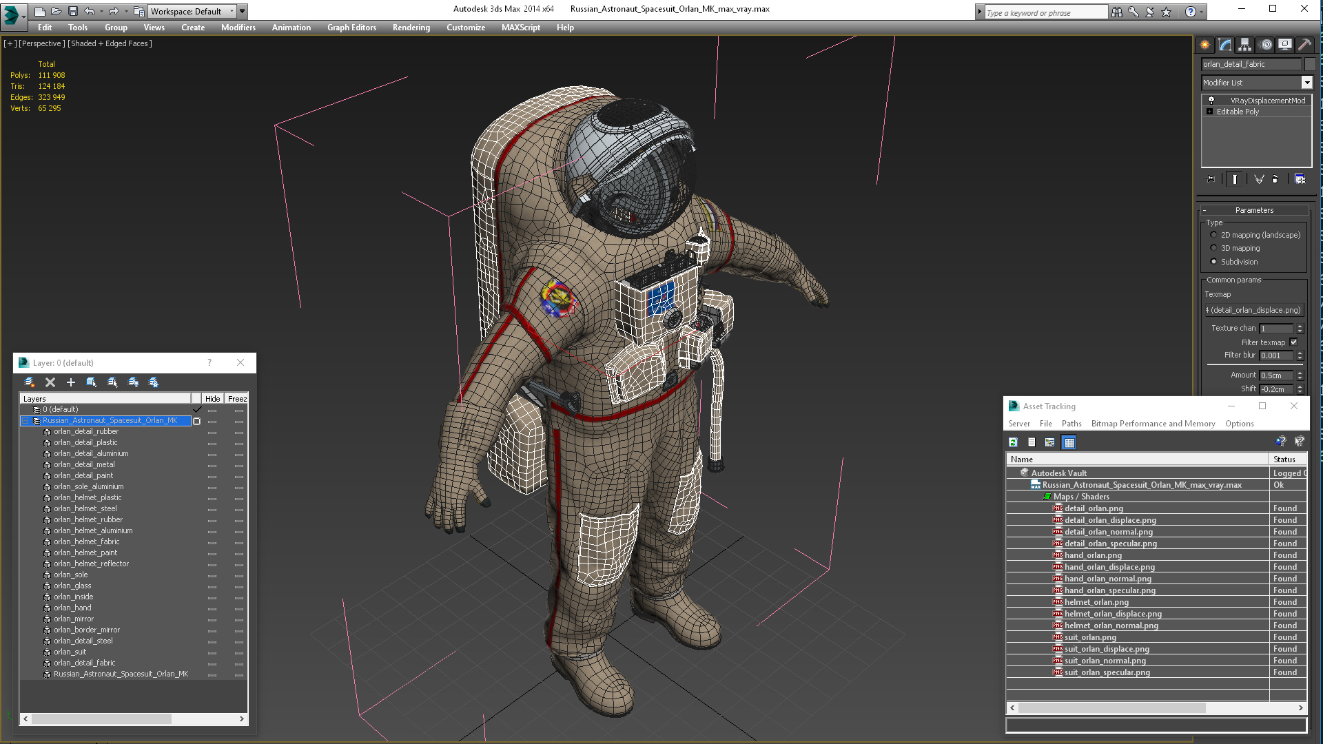 3D Russian Astronaut Spacesuit Orlan MK