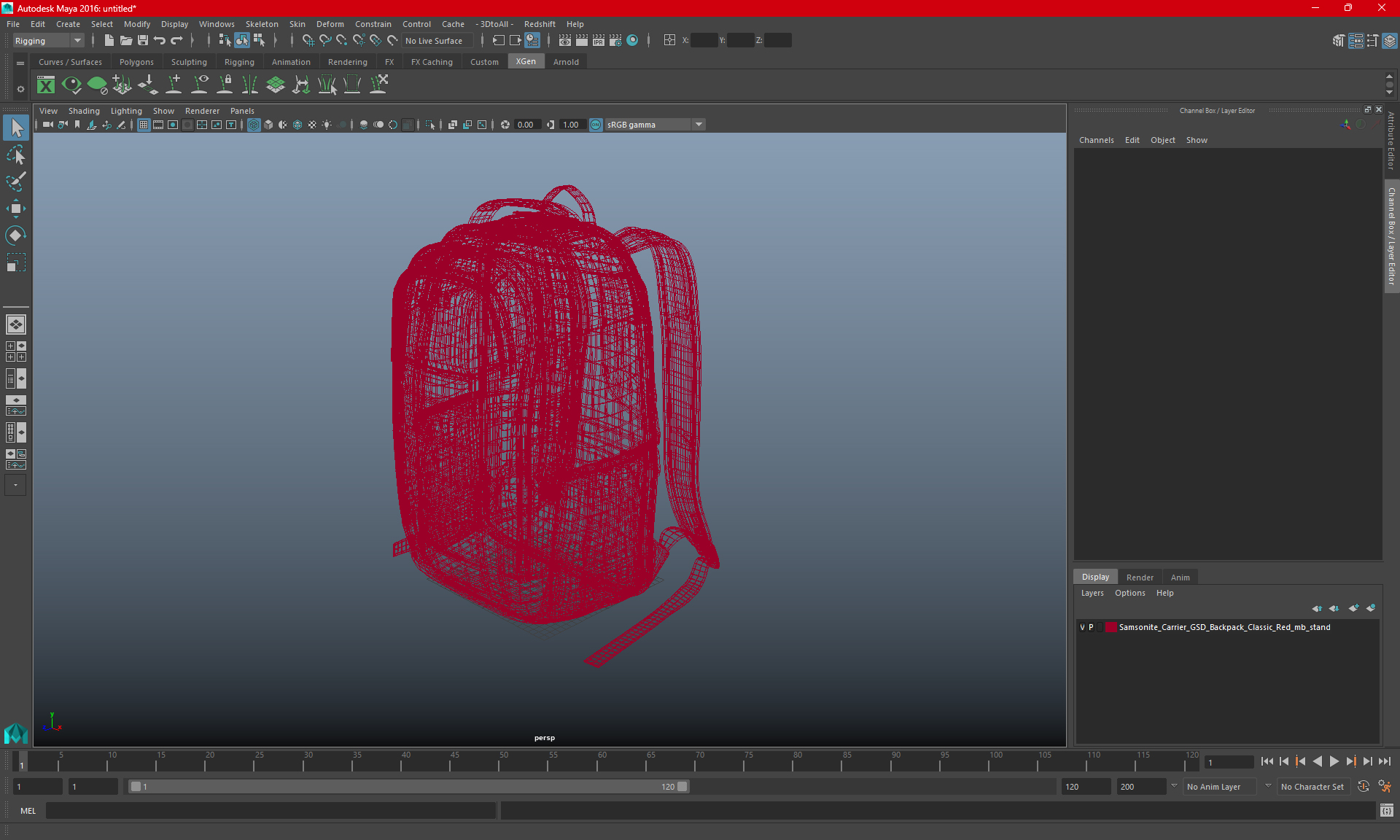 Samsonite Carrier GSD Backpack Classic Red 3D