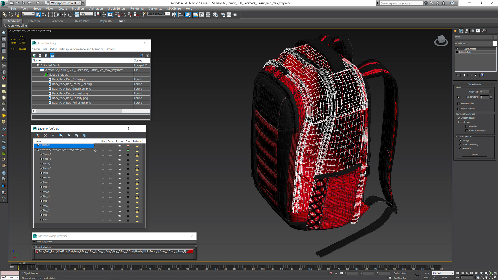 Samsonite Carrier GSD Backpack Classic Red 3D