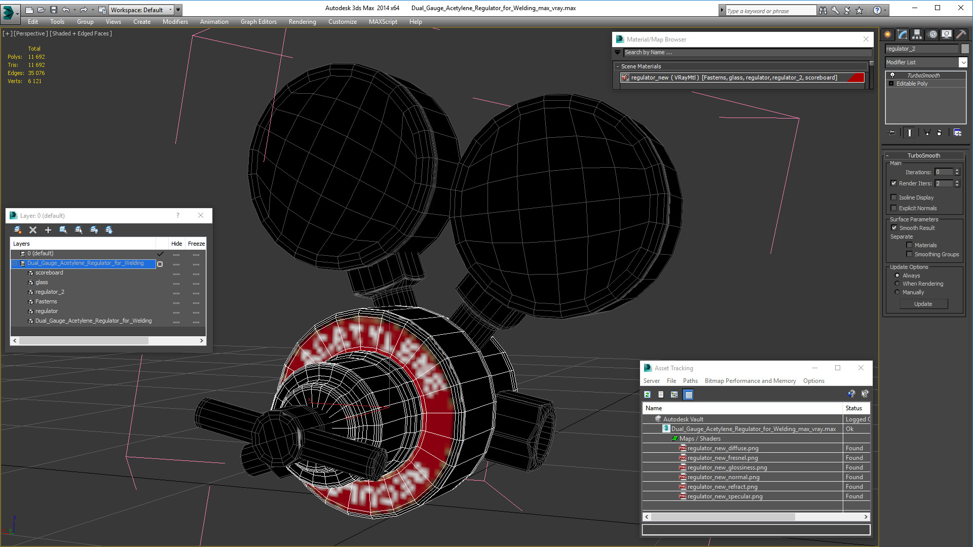 Dual Gauge Acetylene Regulator for Welding 3D