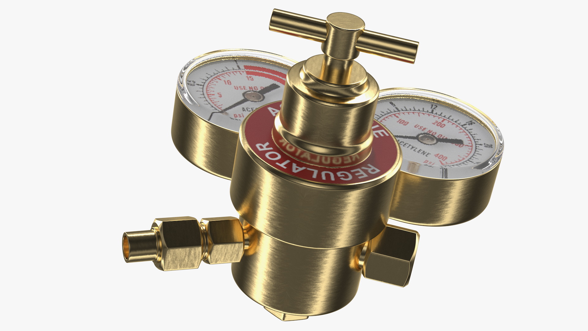 Dual Gauge Acetylene Regulator for Welding 3D