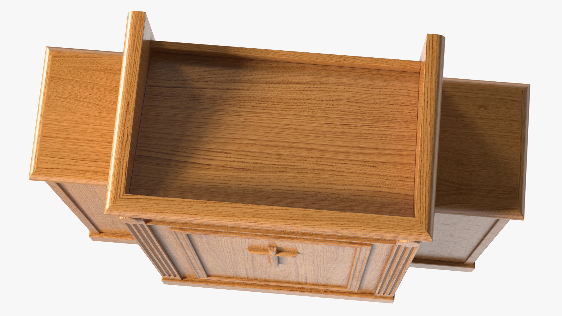 Church Oak Pulpit Light Wood with Cross for 3D Print 3D