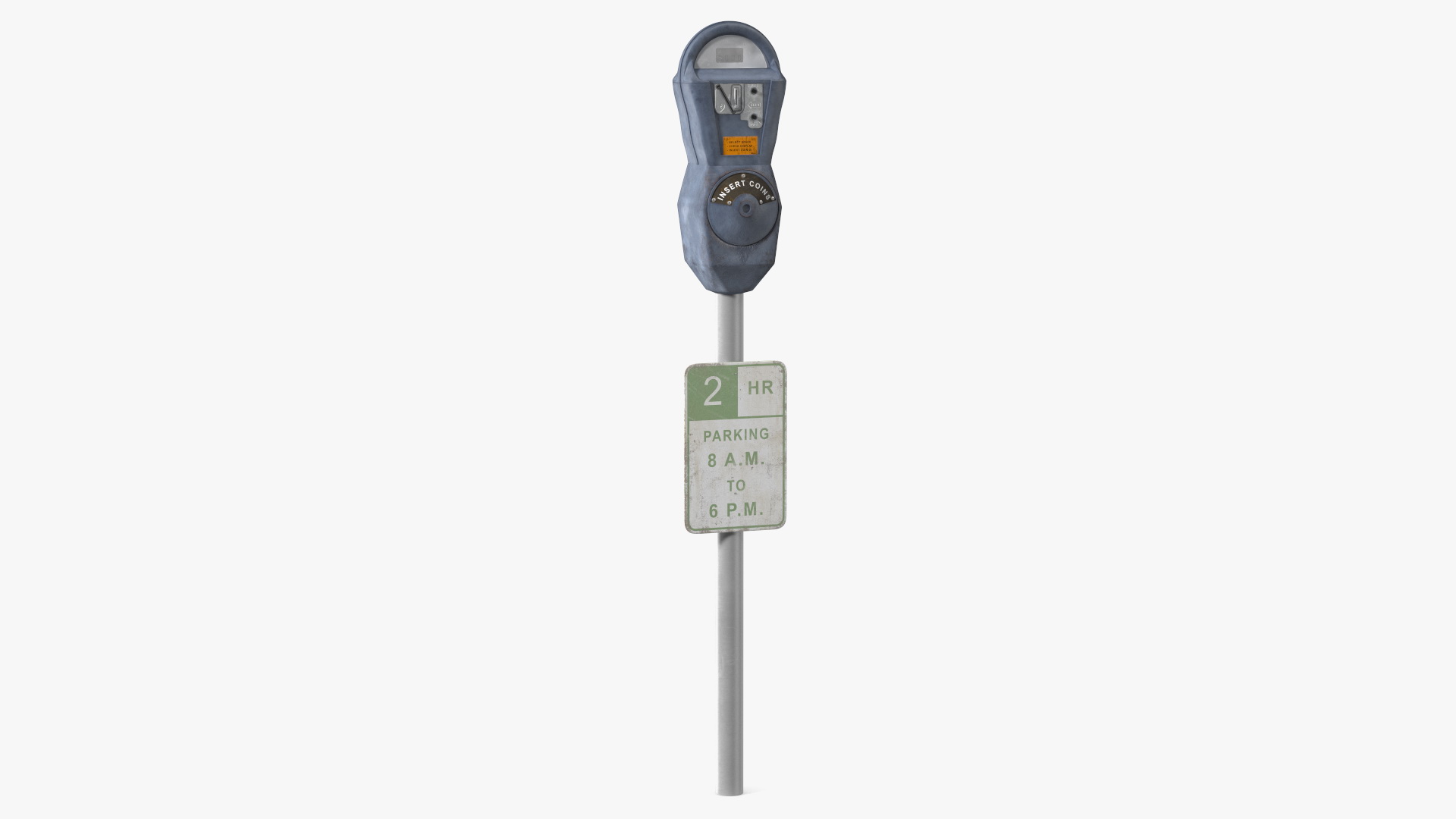 Digital Parking Meter with Sign Dirty 3D
