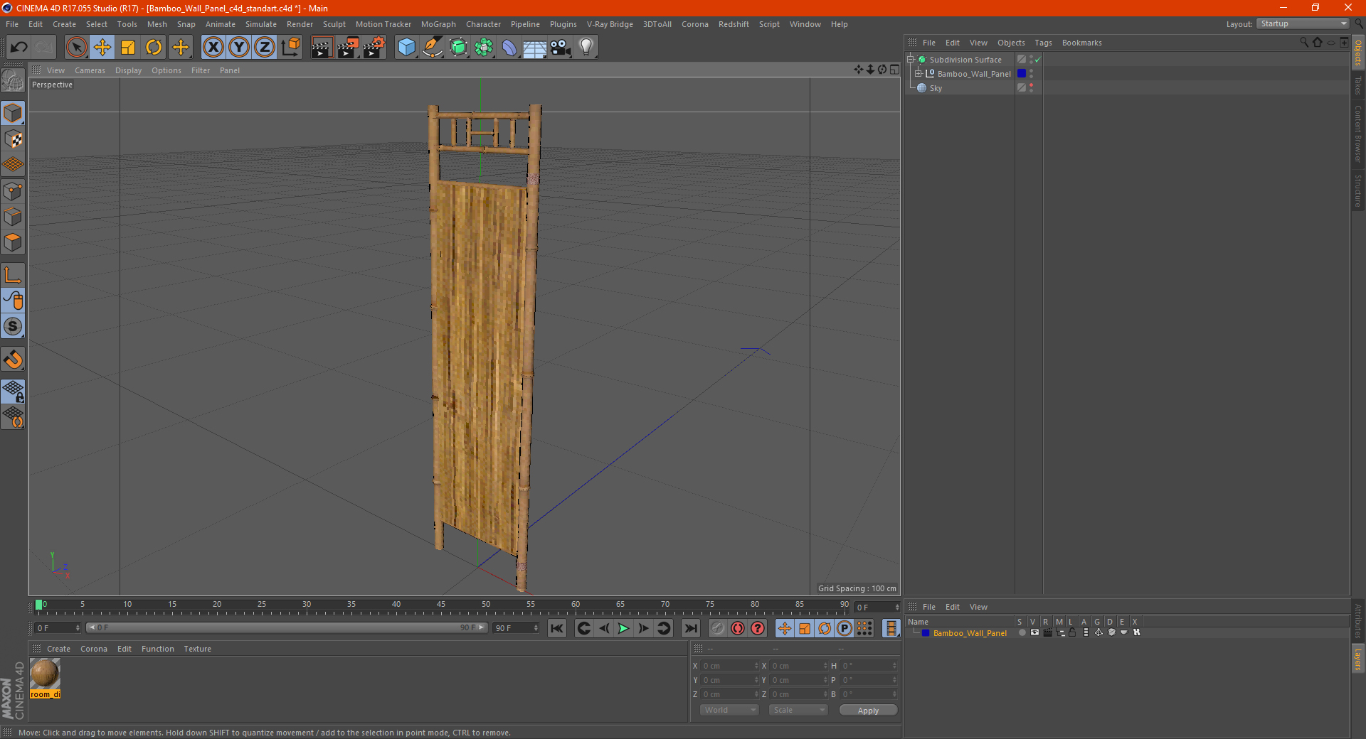 Bamboo Wall Panel 3D