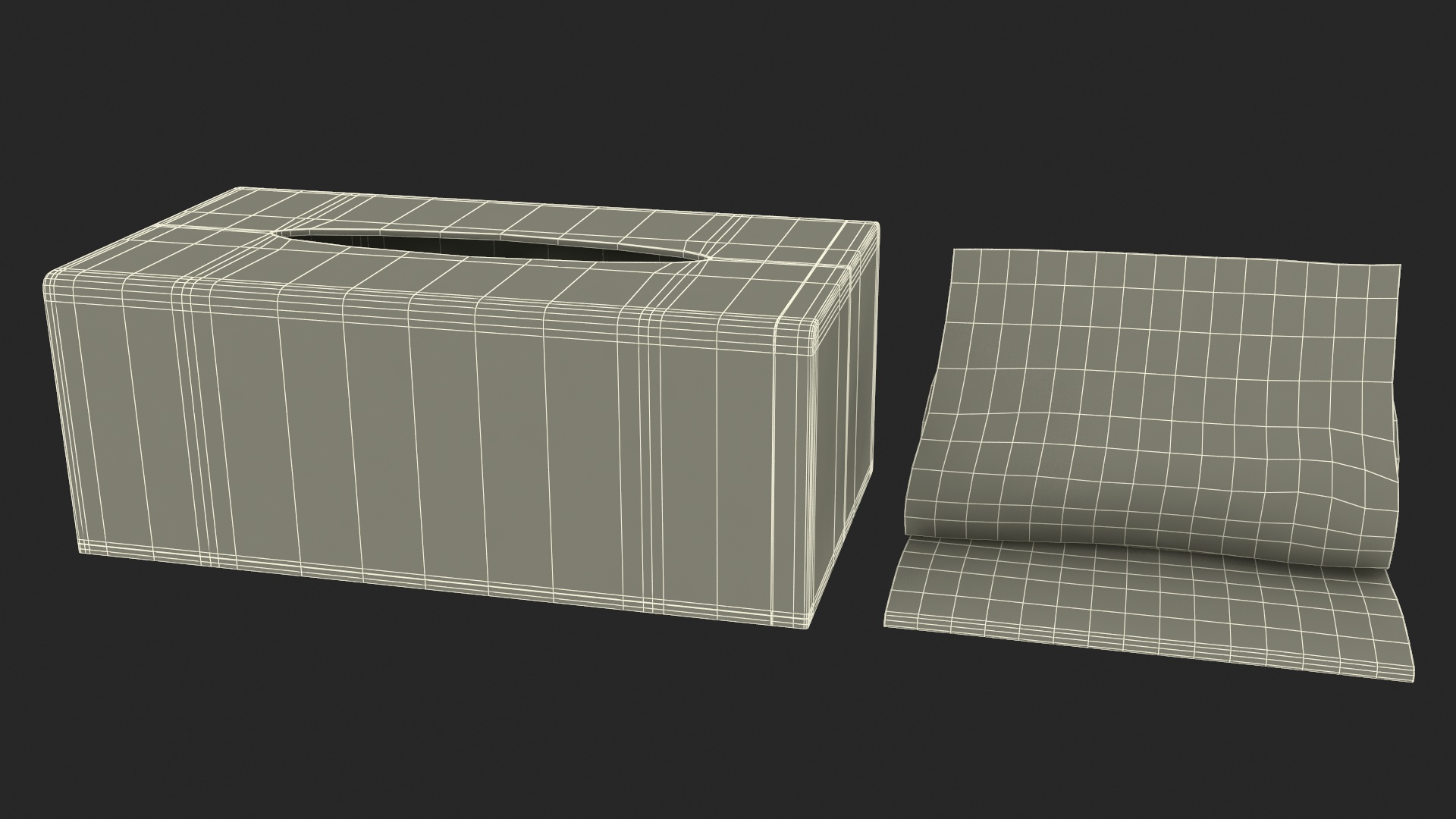 3D Tissue Box White