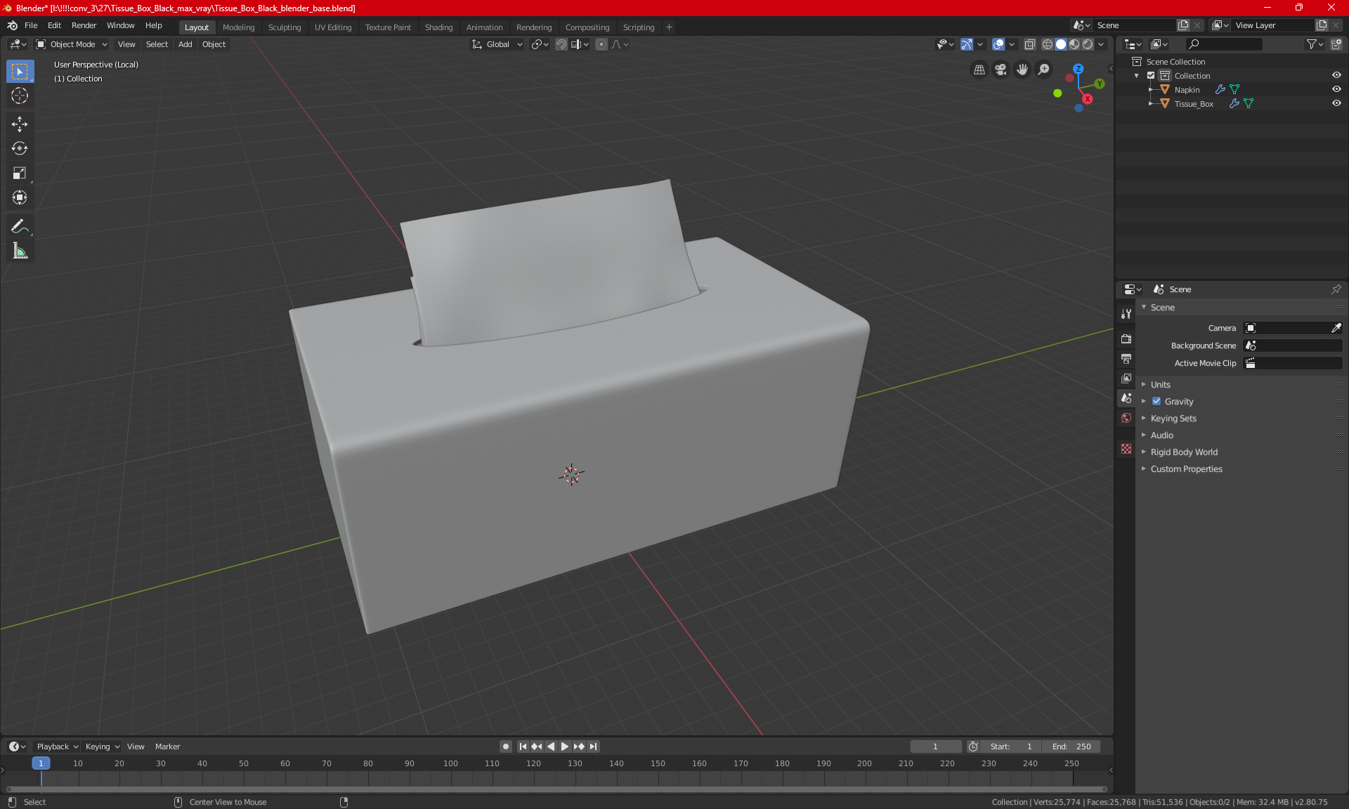 3D Tissue Box White