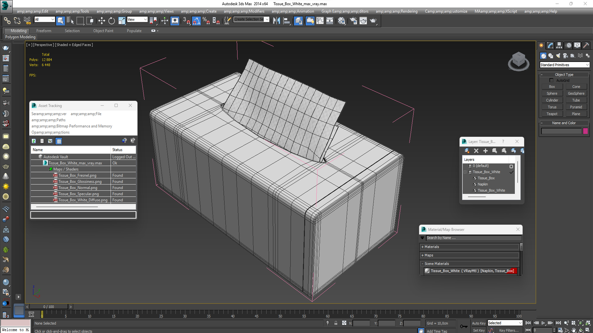 3D Tissue Box White