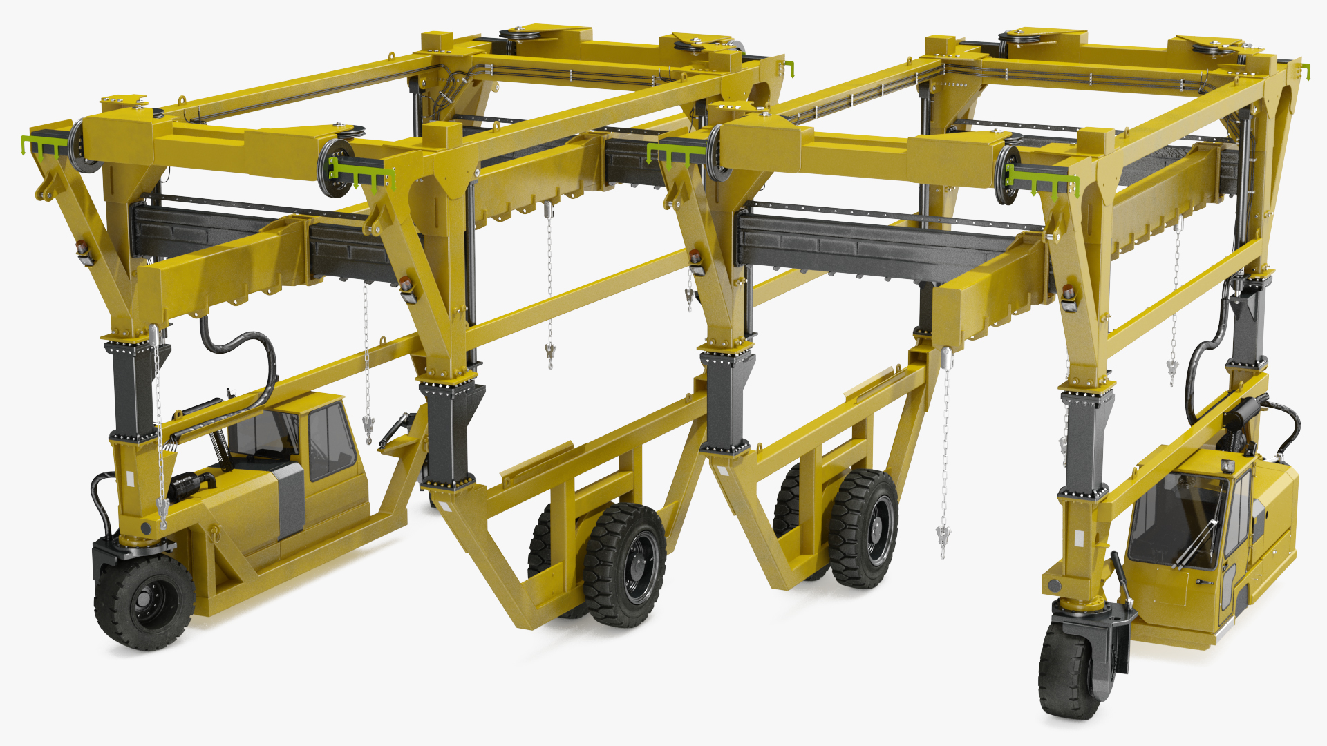 Heavy Duty Straddle Carrier Rigged 3D model