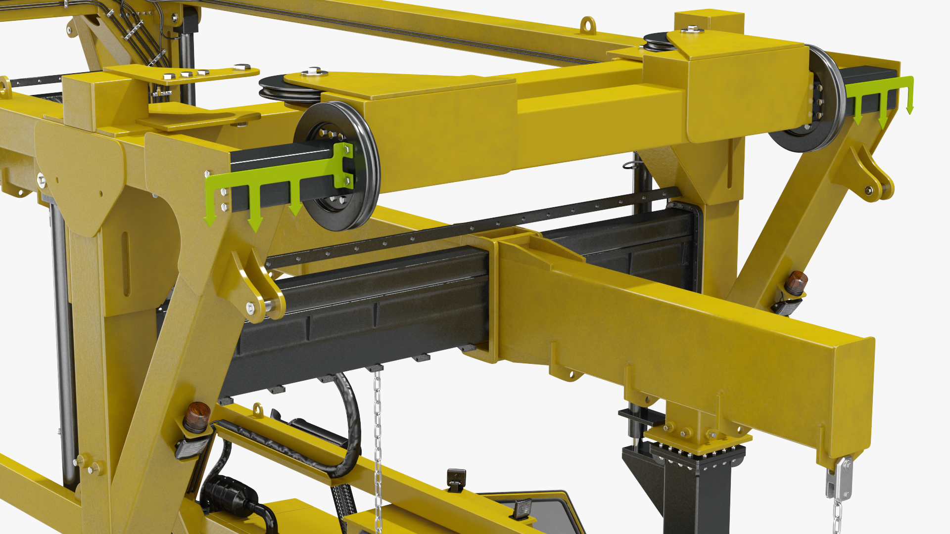 Heavy Duty Straddle Carrier Rigged 3D model
