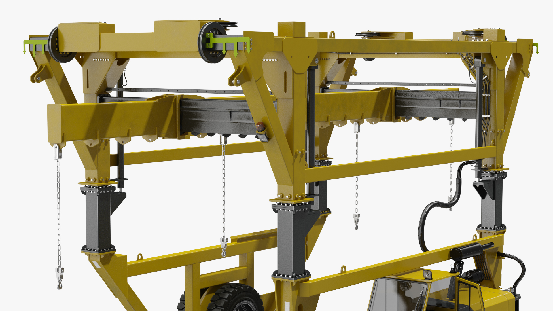 Heavy Duty Straddle Carrier Rigged 3D model