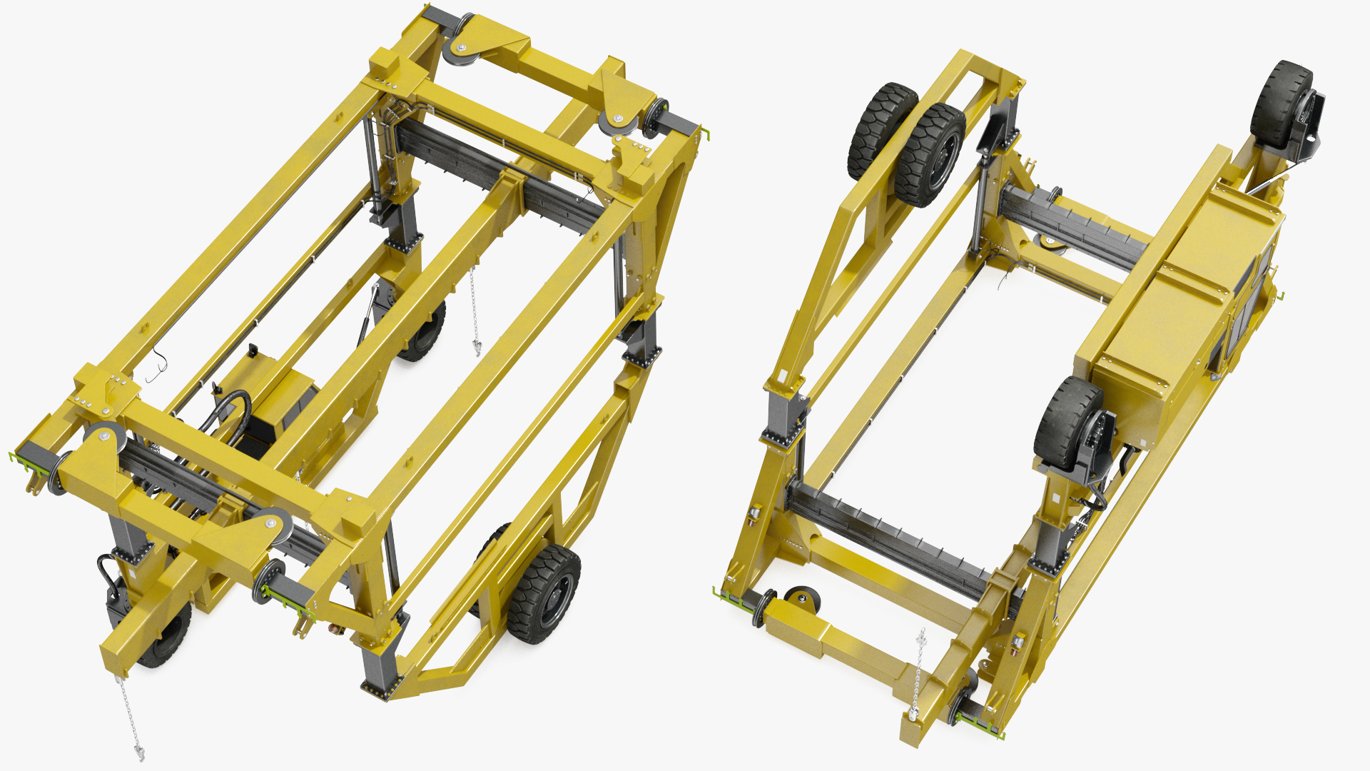 Heavy Duty Straddle Carrier Rigged 3D model