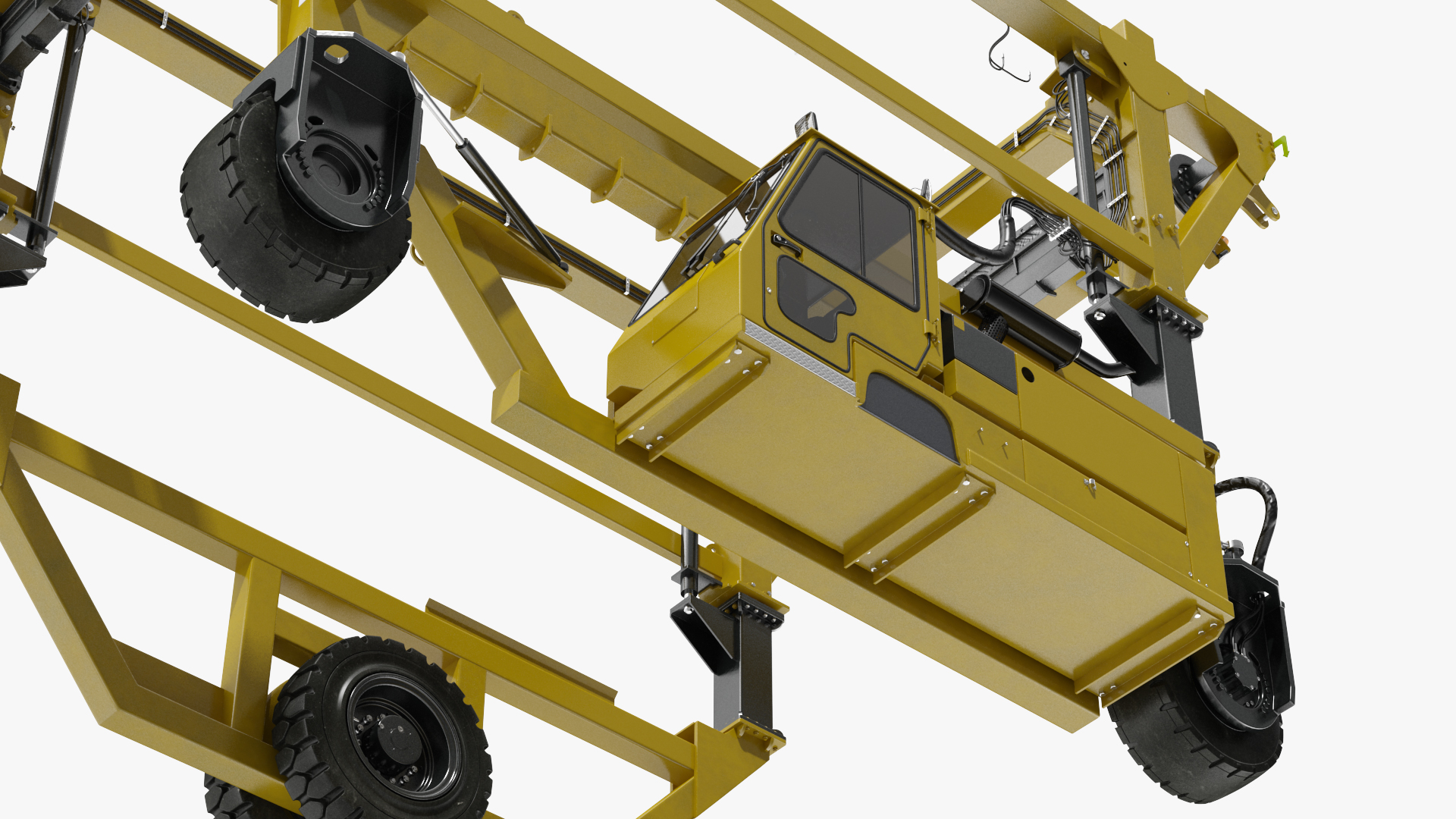 Heavy Duty Straddle Carrier Rigged 3D model