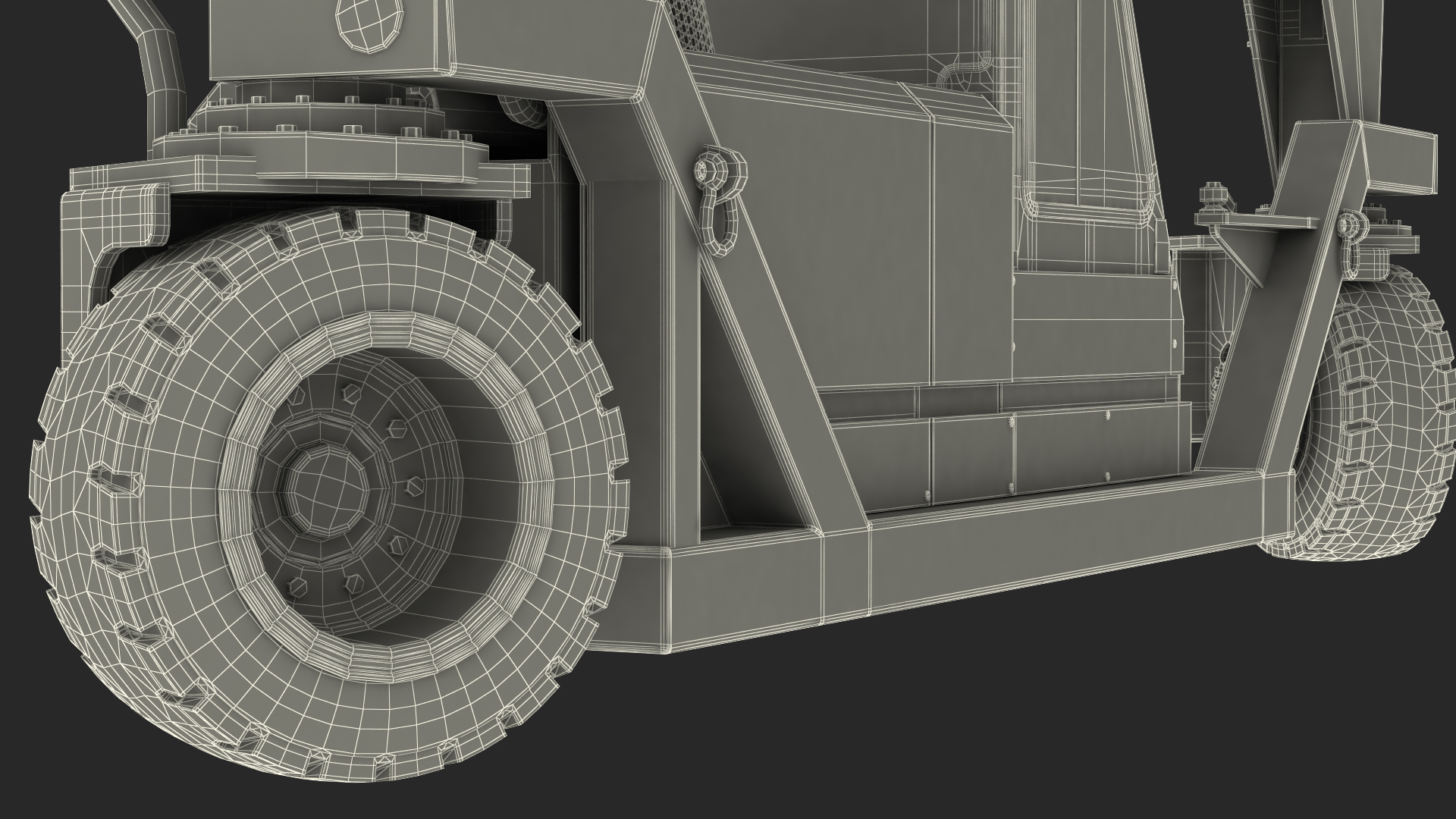 Heavy Duty Straddle Carrier Rigged 3D model
