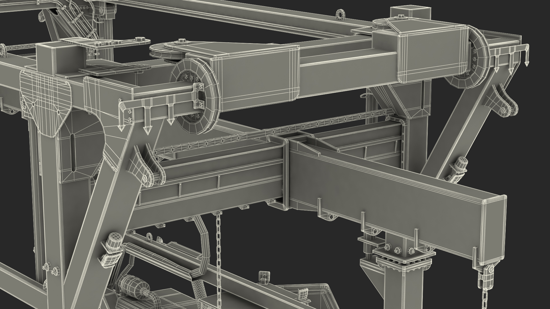 Heavy Duty Straddle Carrier Rigged 3D model