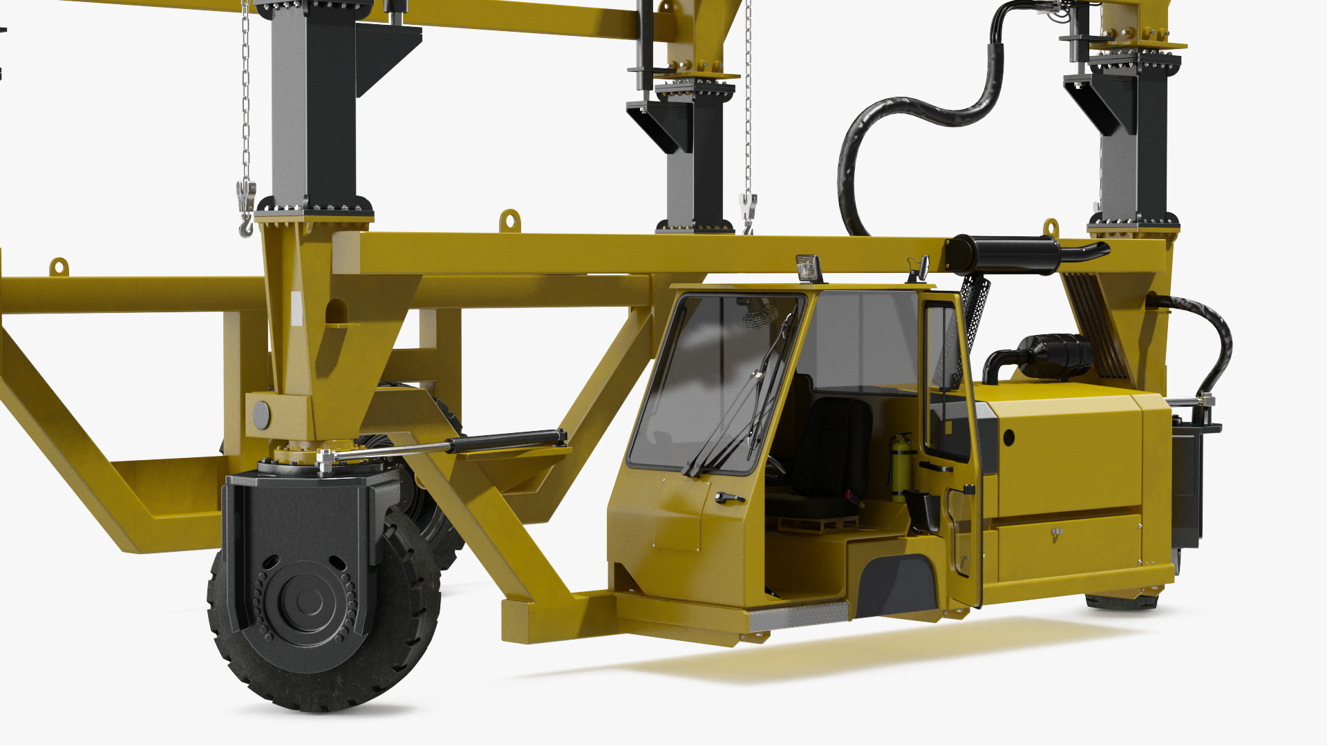 Heavy Duty Straddle Carrier Rigged 3D model