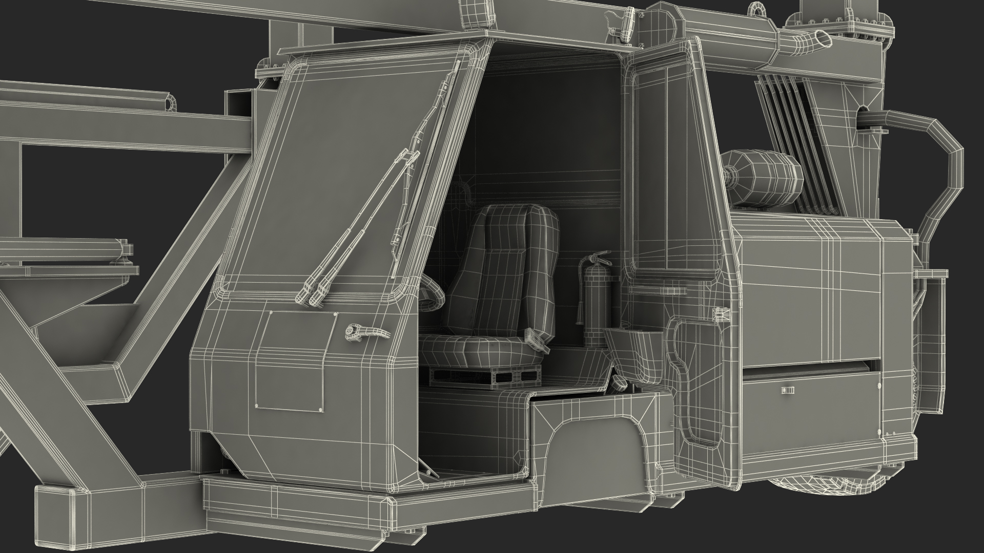 Heavy Duty Straddle Carrier Rigged 3D model