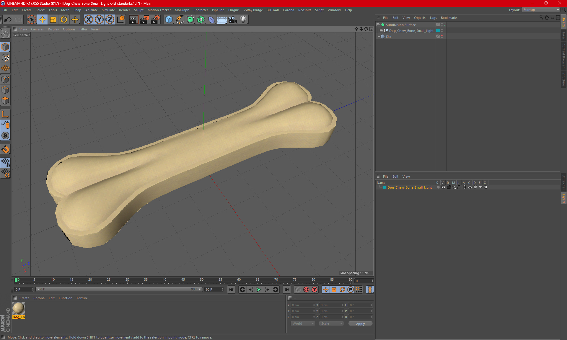 3D model Dog Chew Bone Small Light