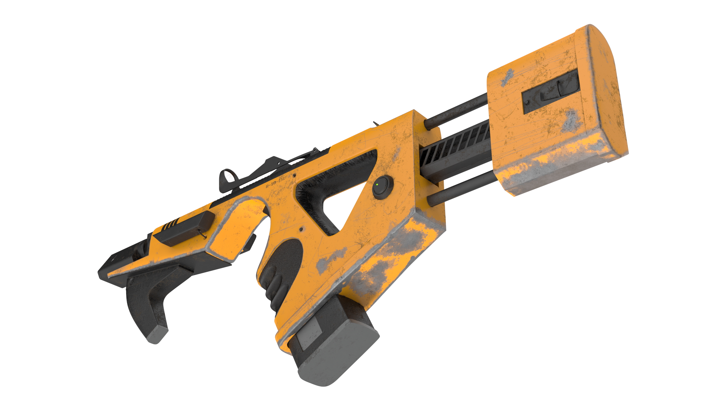 Sci-Fi Gun Used Yellow 3D