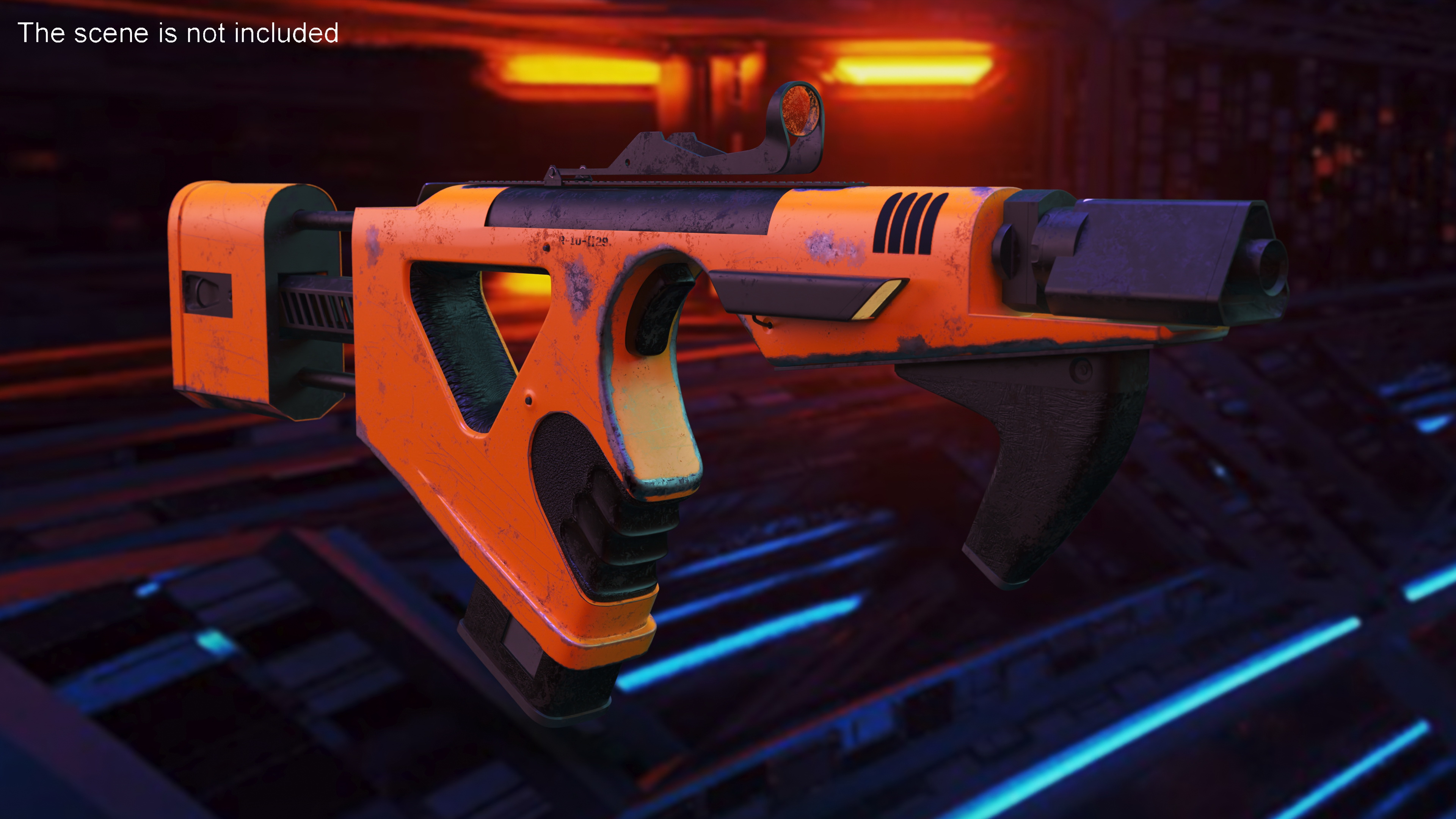 Sci-Fi Gun Used Yellow 3D