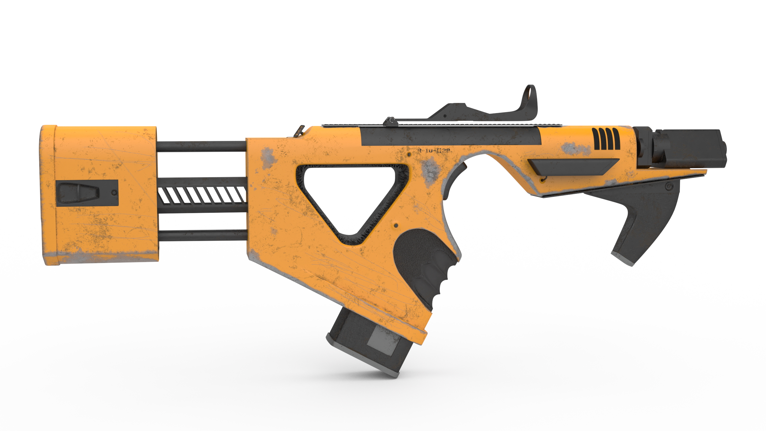 Sci-Fi Gun Used Yellow 3D