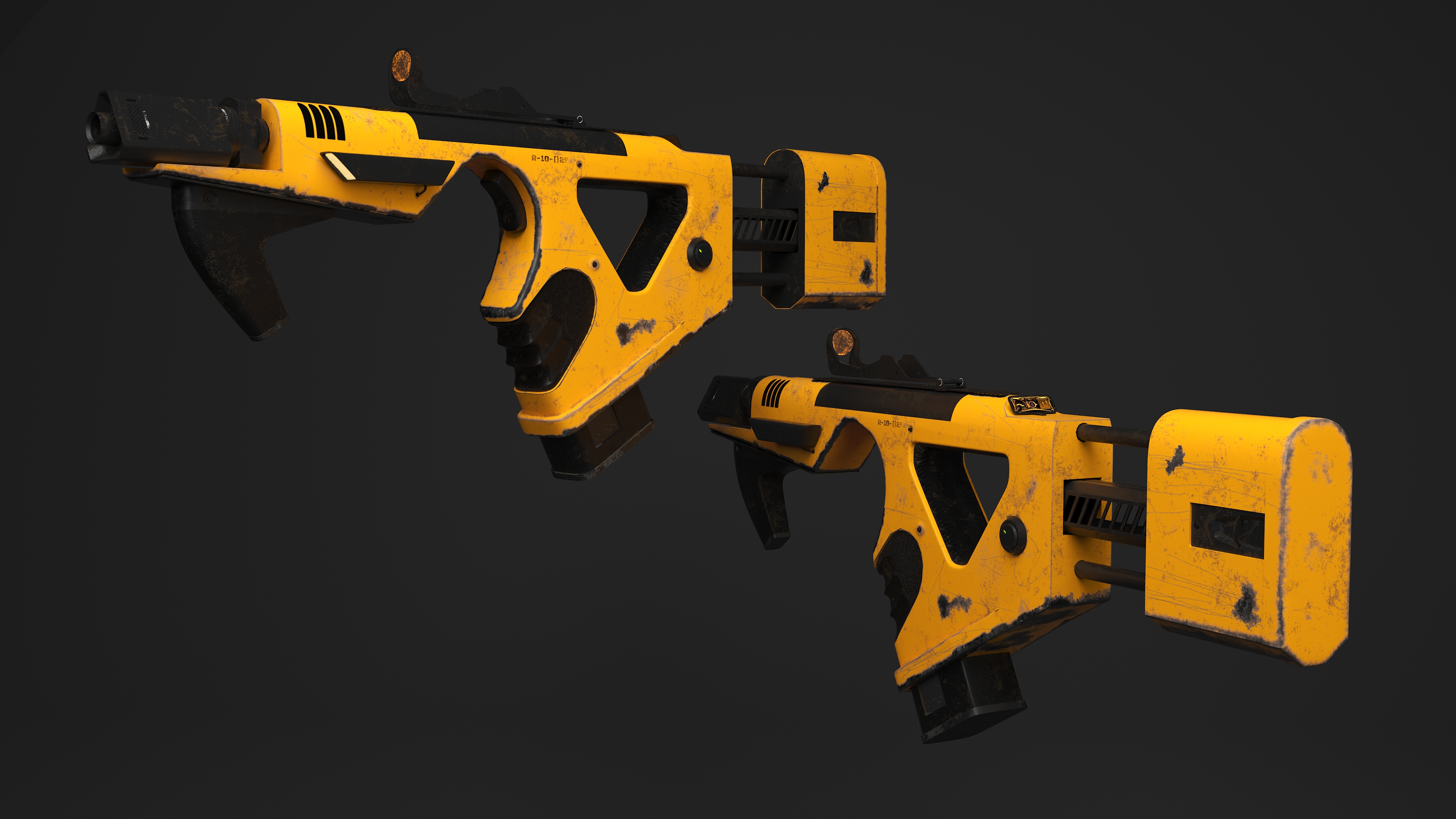 Sci-Fi Gun Used Yellow 3D