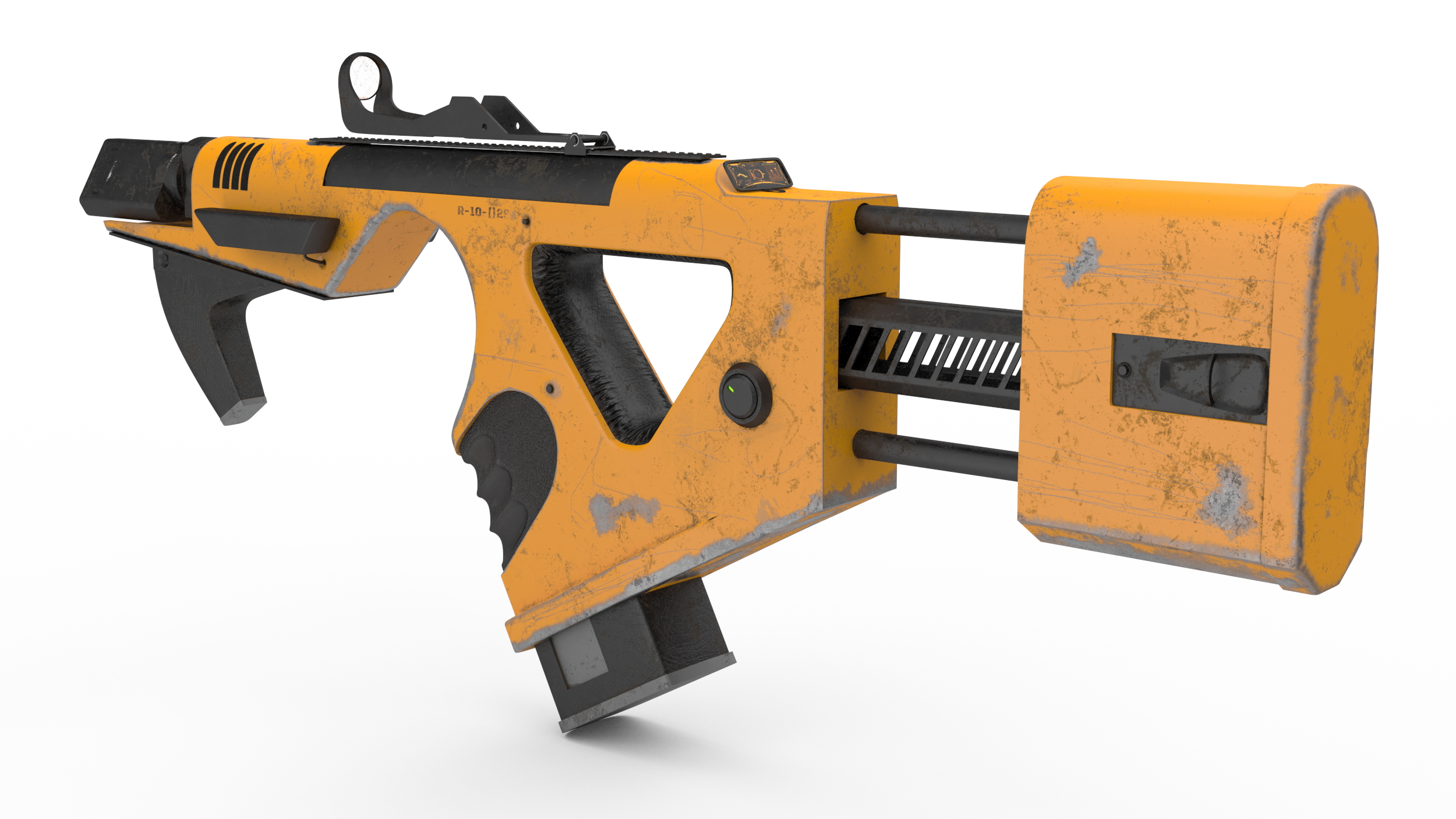 Sci-Fi Gun Used Yellow 3D