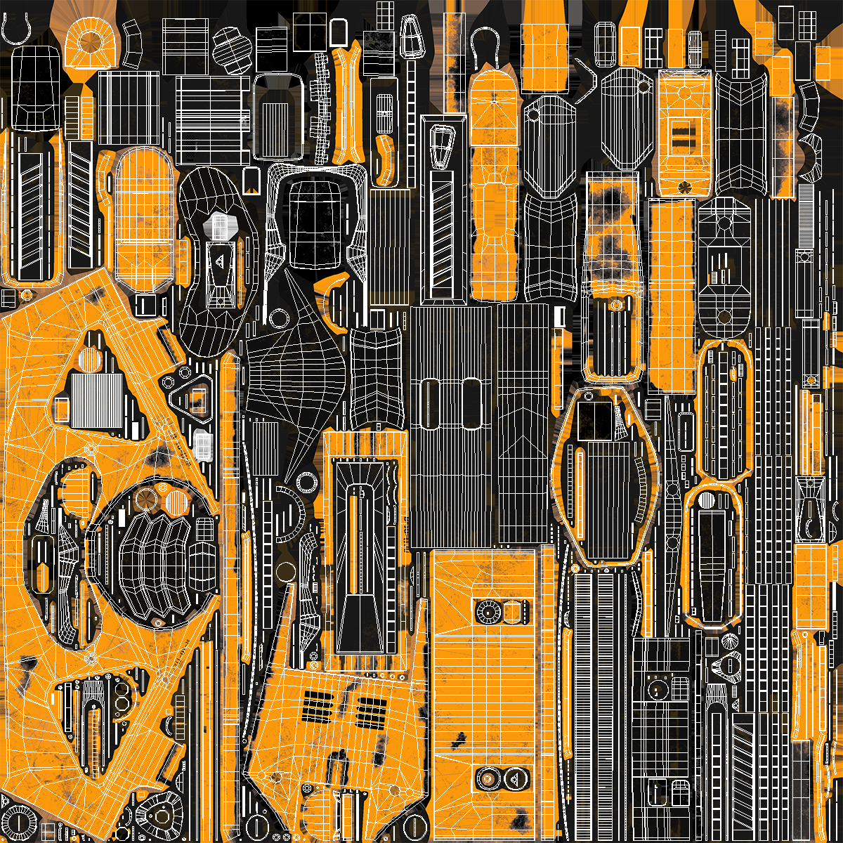 Sci-Fi Gun Used Yellow 3D