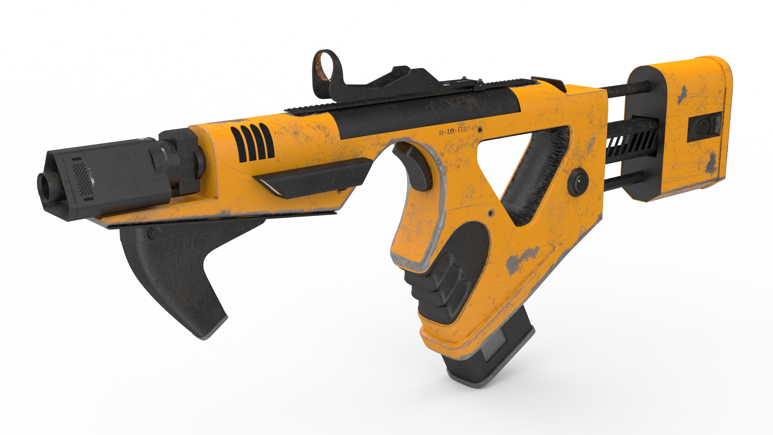 Sci-Fi Gun Used Yellow 3D