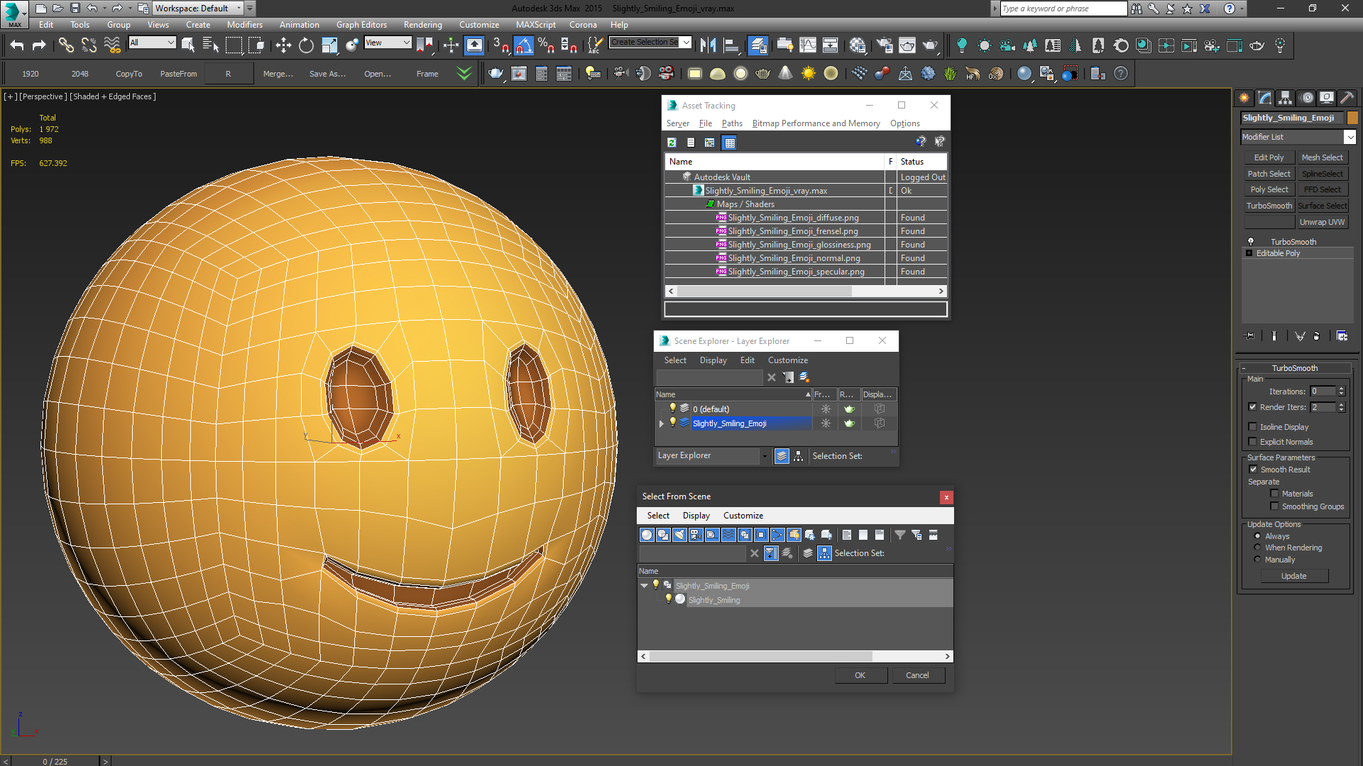 Slightly Smiling Emoji 3D