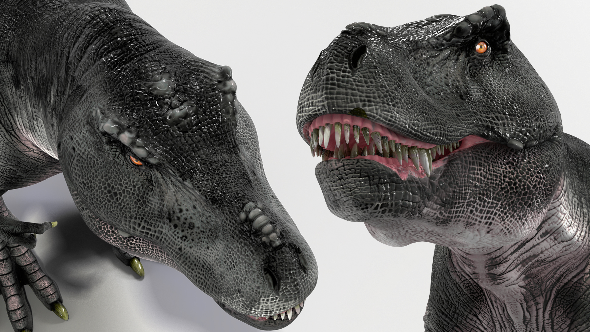 T Rex Eating Animated Rigged for Maya 3D