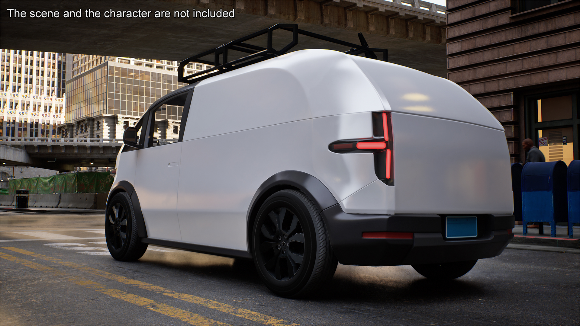 Electric Minivan White 3D
