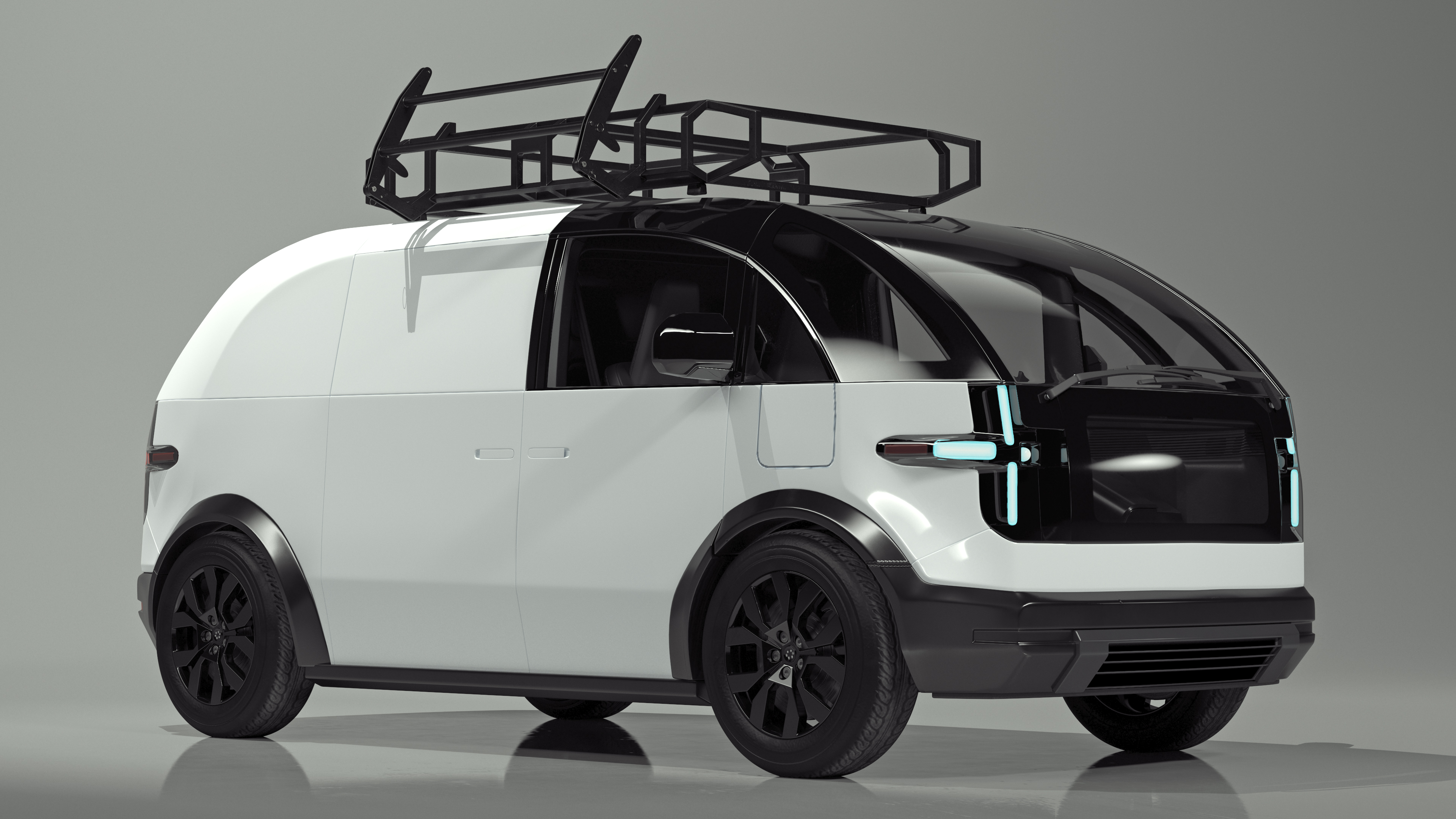 Electric Minivan White 3D
